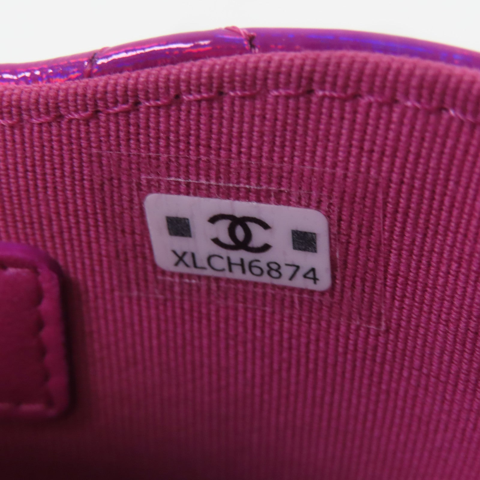 CHANEL 漆皮皮革Chain Handbag銀扣手挽袋虹彩粉紅色