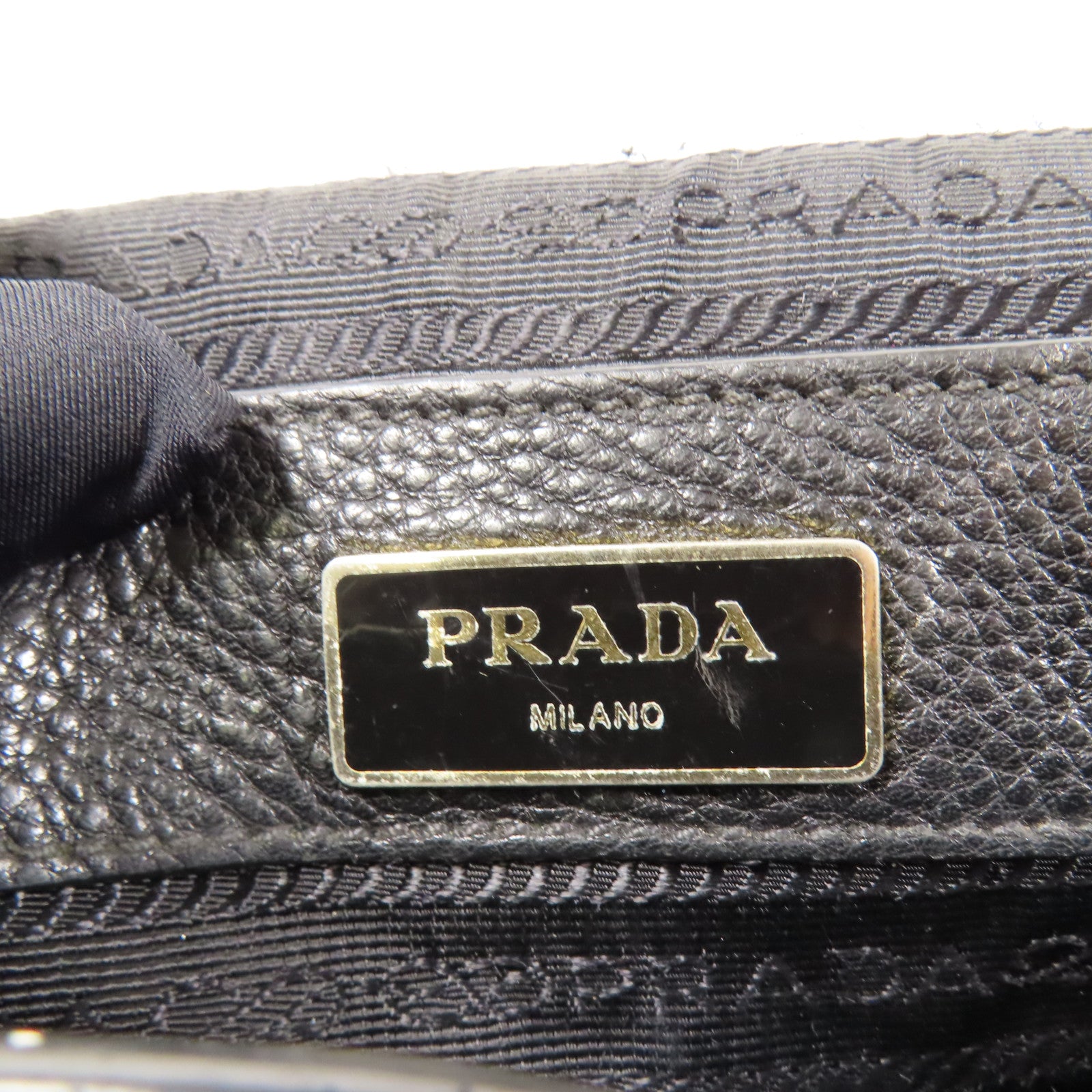 PRADA 牛皮皮革Shoulder Bag 金扣肩背袋