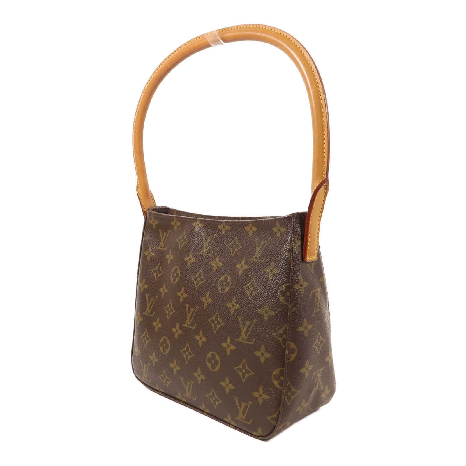 LOUIS VUITTON Monogram Looping MM金扣肩背袋棕色