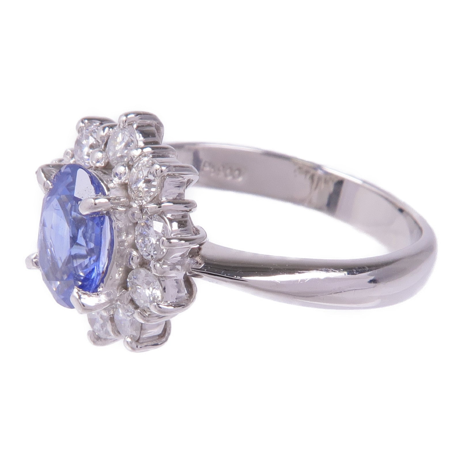 JEWELRY PT900鉑金Sapphire Diamond Ring藍寶石/鑽石戒指US#6.25