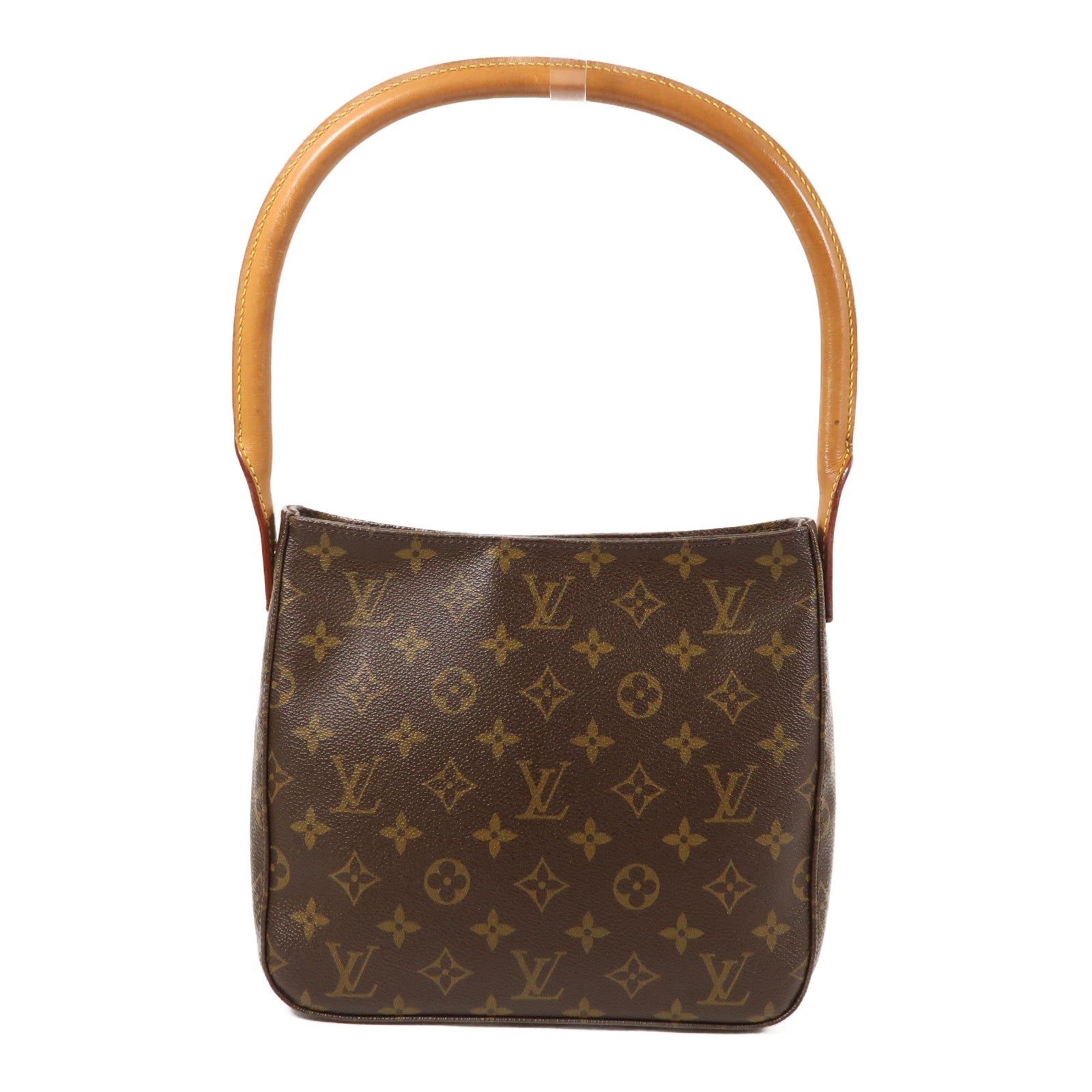 LOUIS VUITTON Monogram Looping MM金扣肩背袋棕色