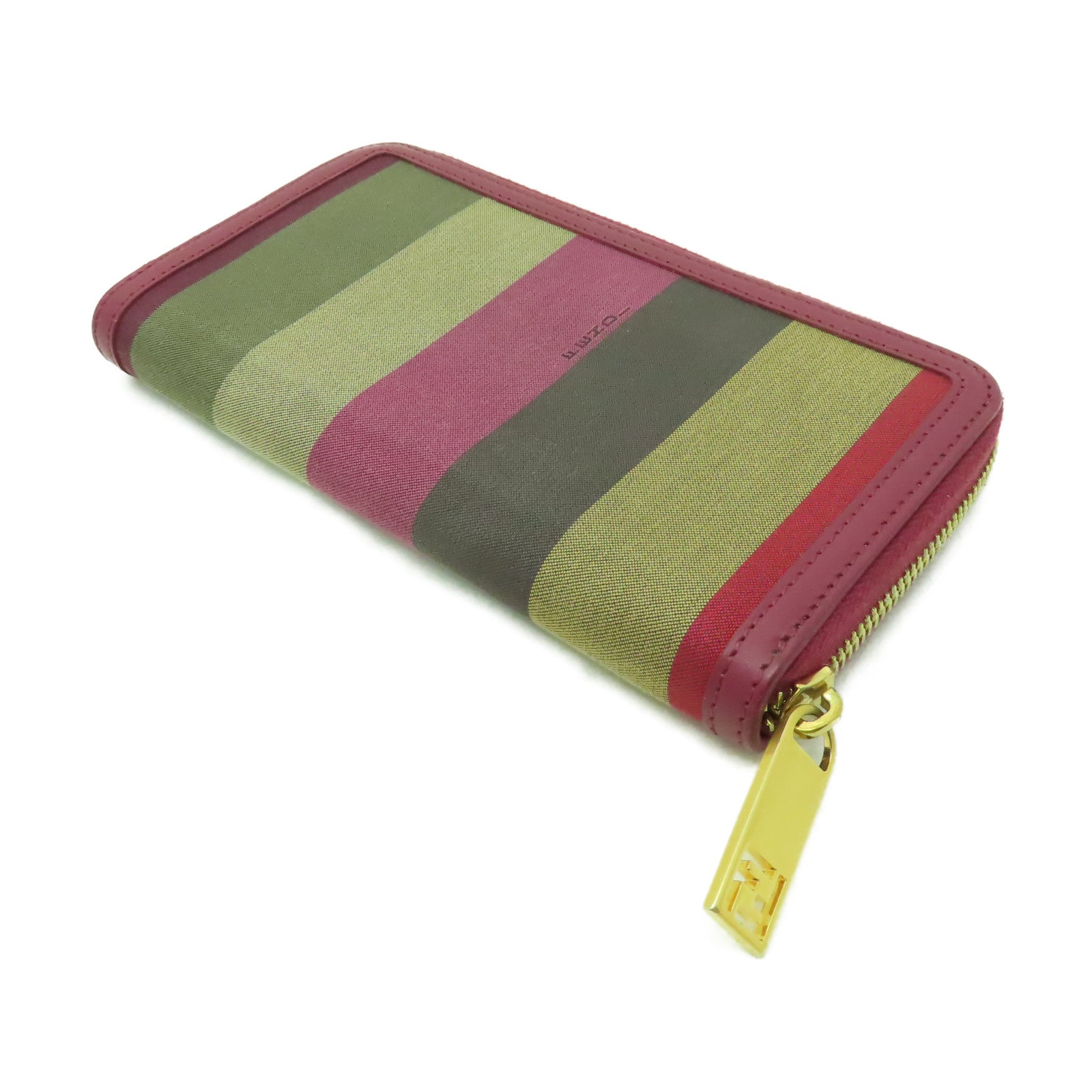 FENDI 【清倉大減價】帆布Wallet金扣長錢包紅色