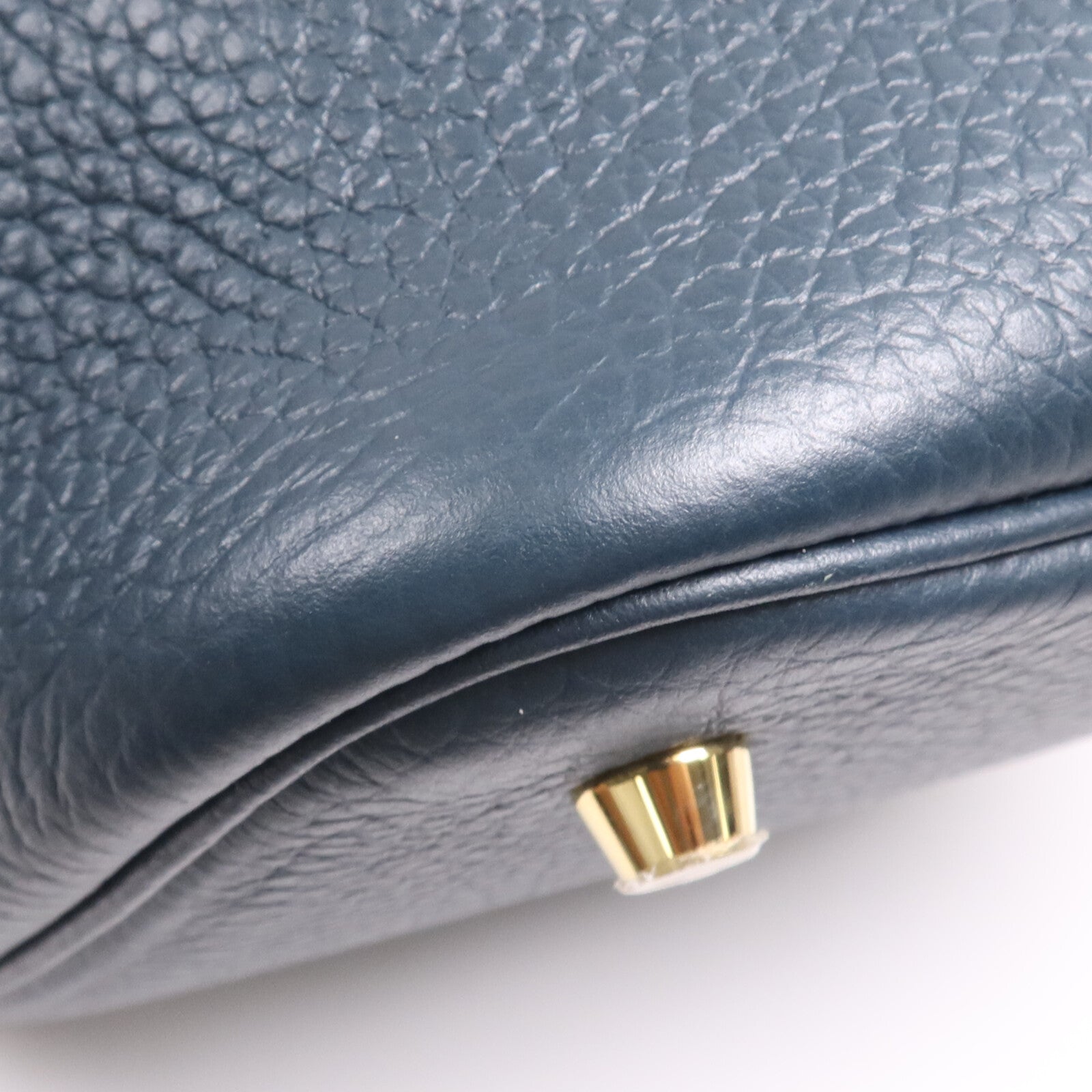 HERMES Clemence皮革Picotin MM金扣手挽袋 Vert Cypres