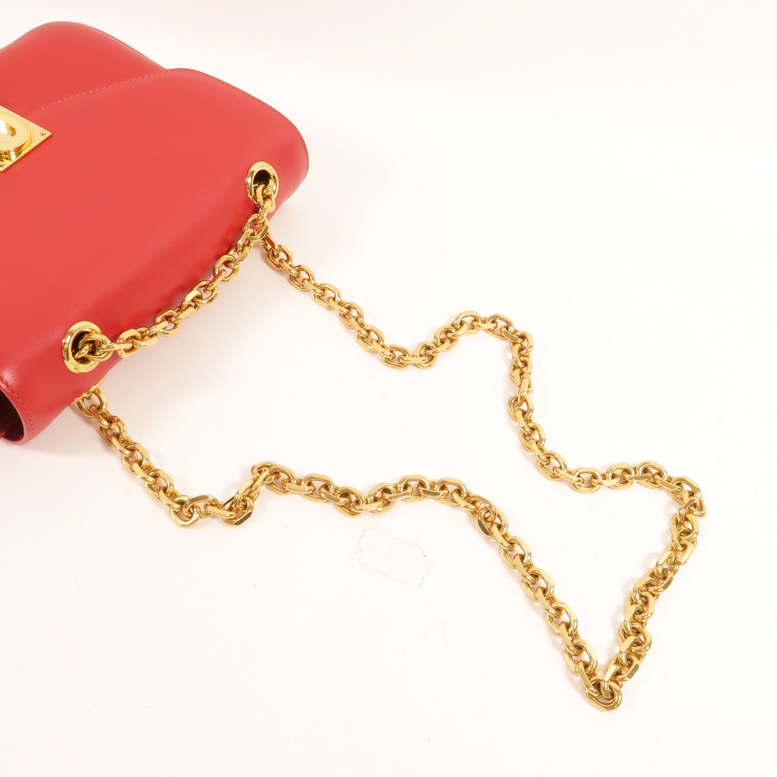 CELINE 牛皮皮革Small C鏈帶肩背袋