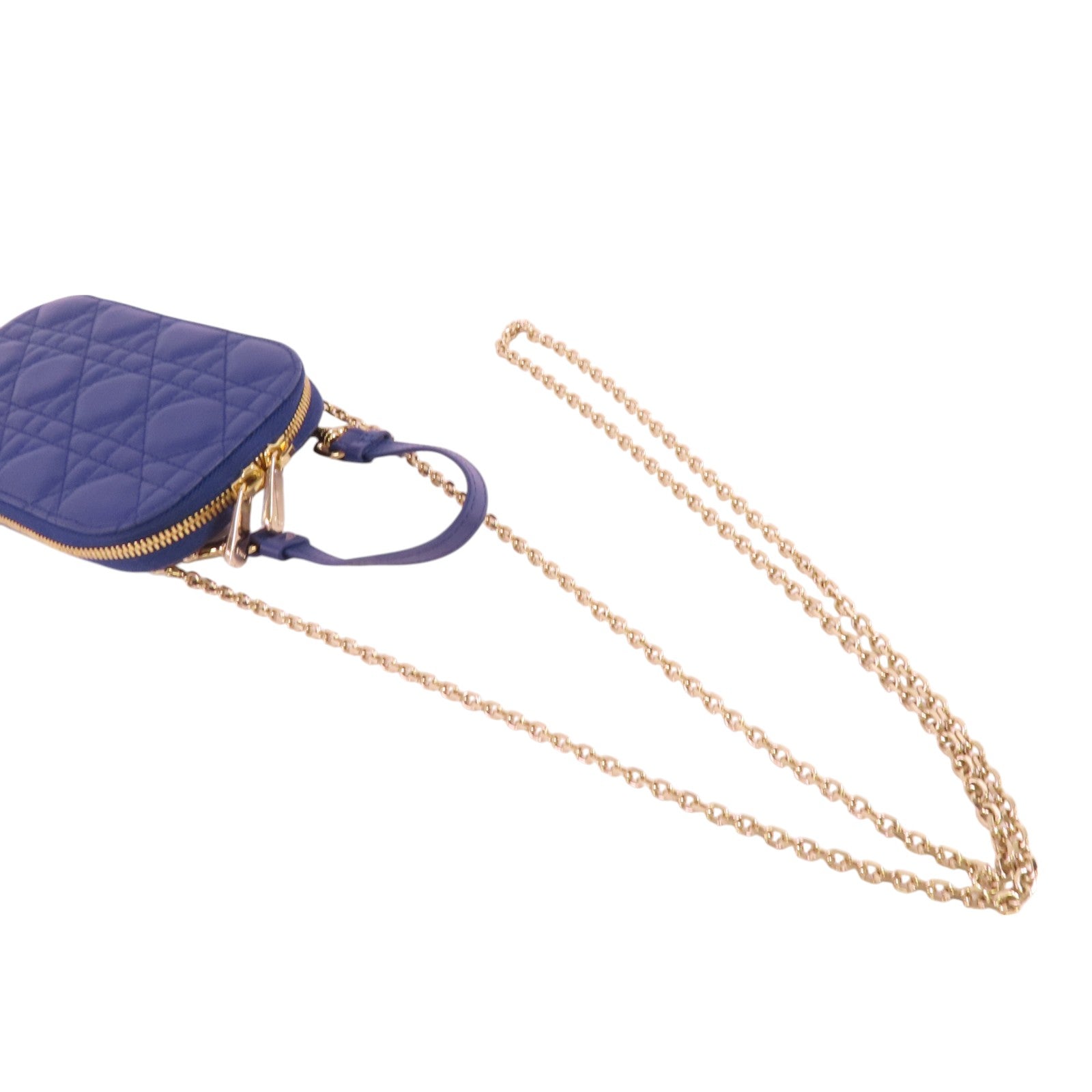Dior CD GHW Phone Shoulder Bag Handbag Lambskin Leather