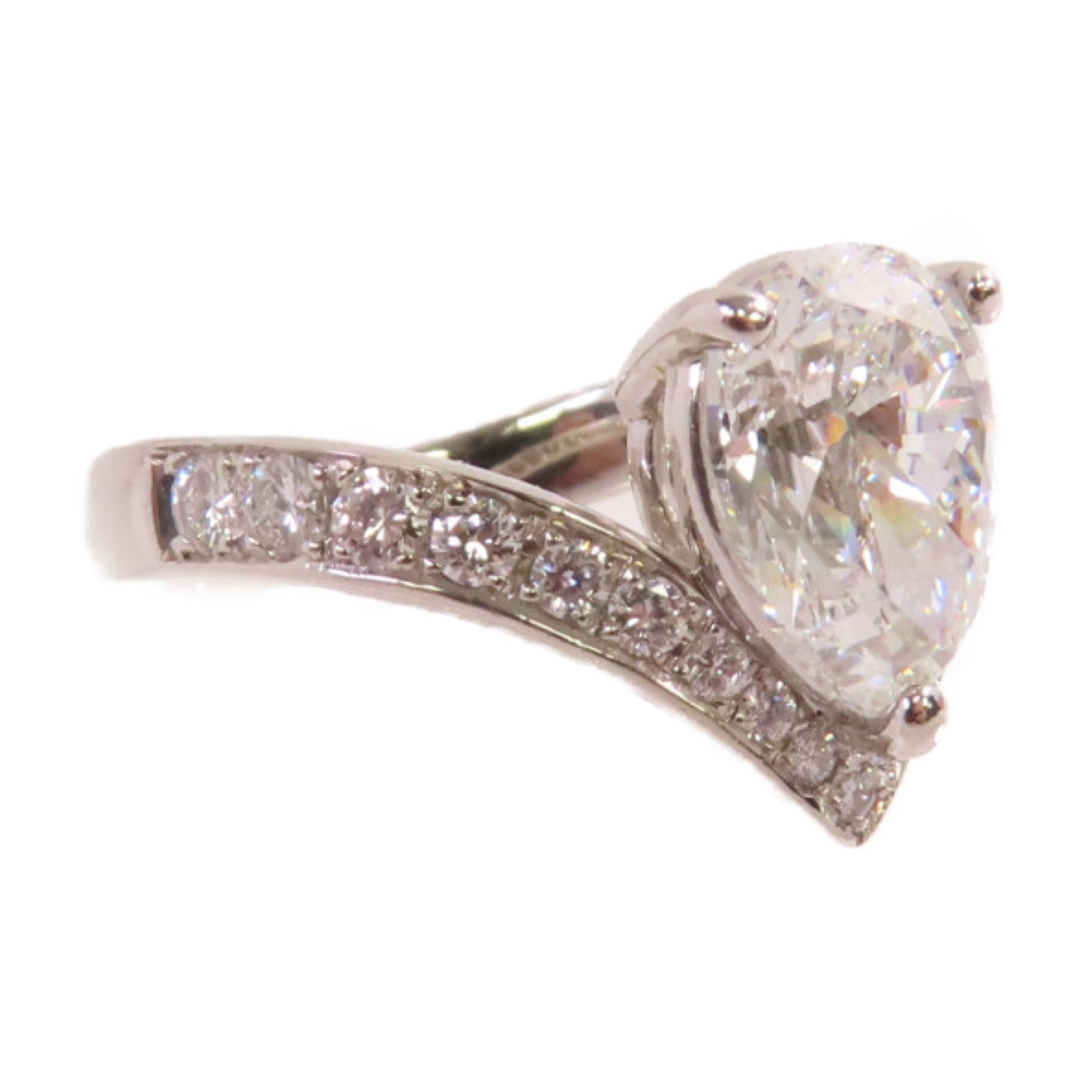 JEWELRY 【激減優惠】PT900鉑金/2.032ct鑚石/0.33ct鑚石Diamond Ring戒指US#4.5