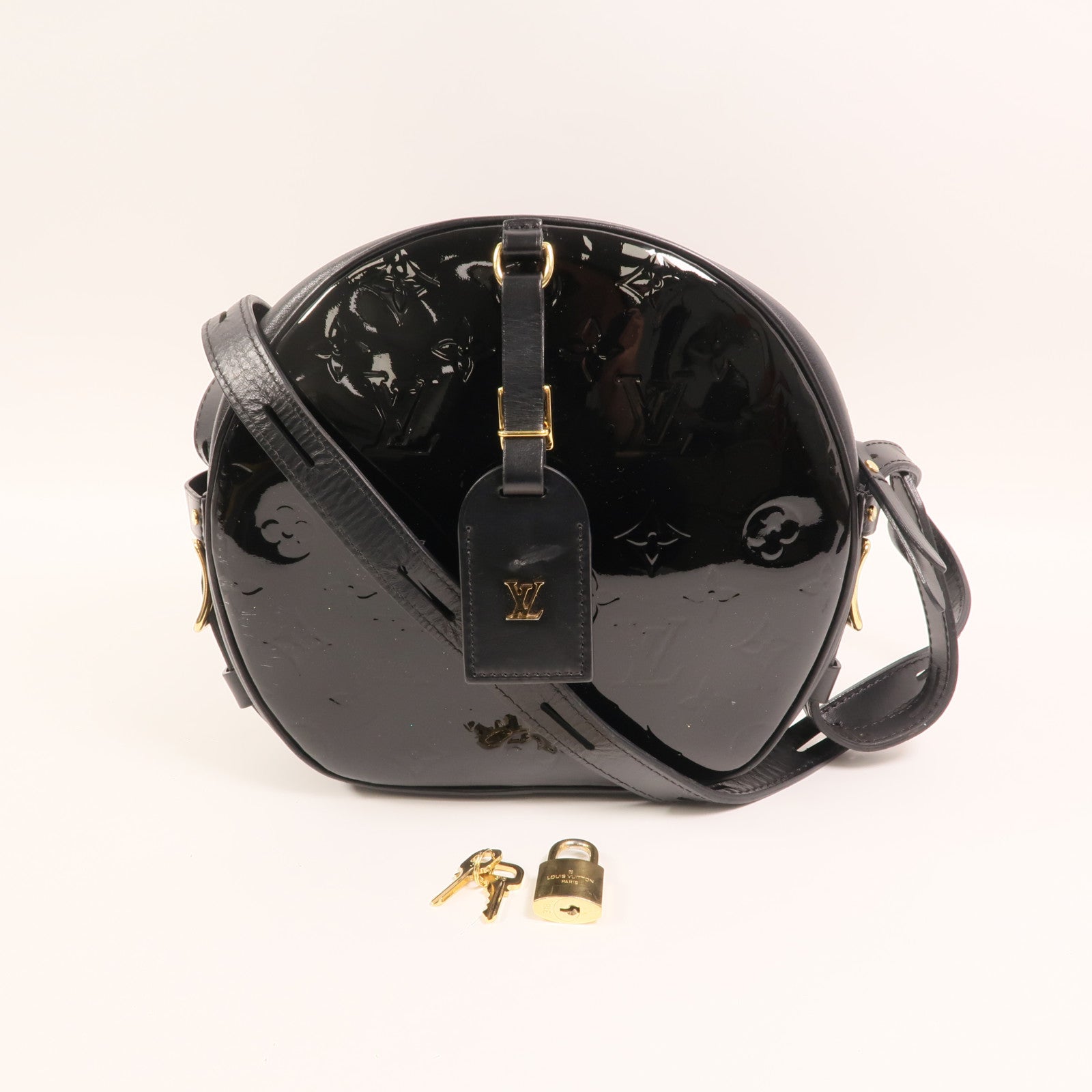 LOUIS VUITTON 【激減優惠】Monogram Vernis Boite Chapeau Souple MM金扣肩背袋