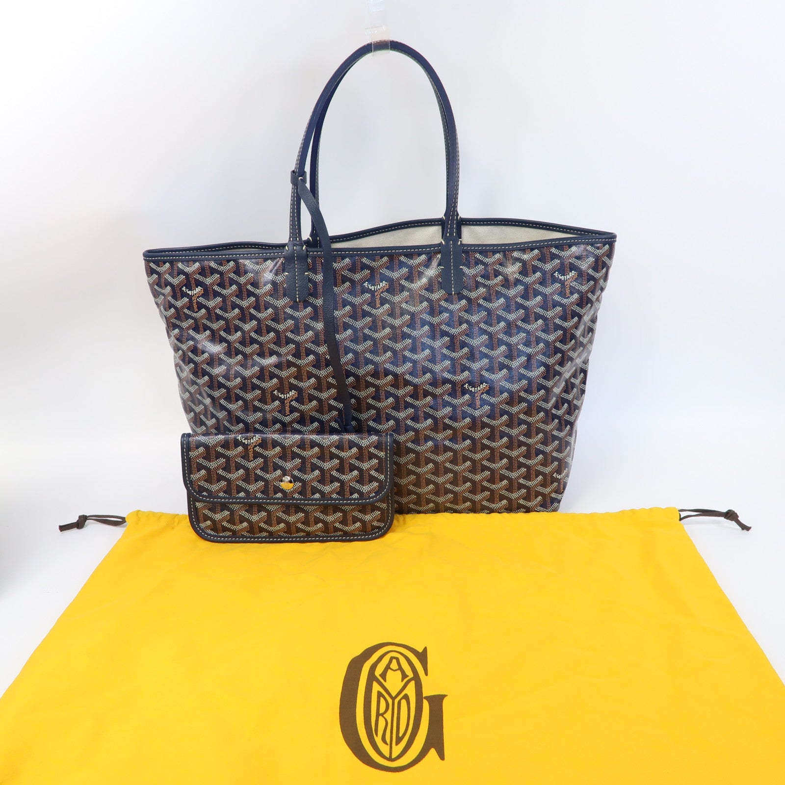GOYARD 塗層帆布Tote Bag銀扣手挽袋藍色