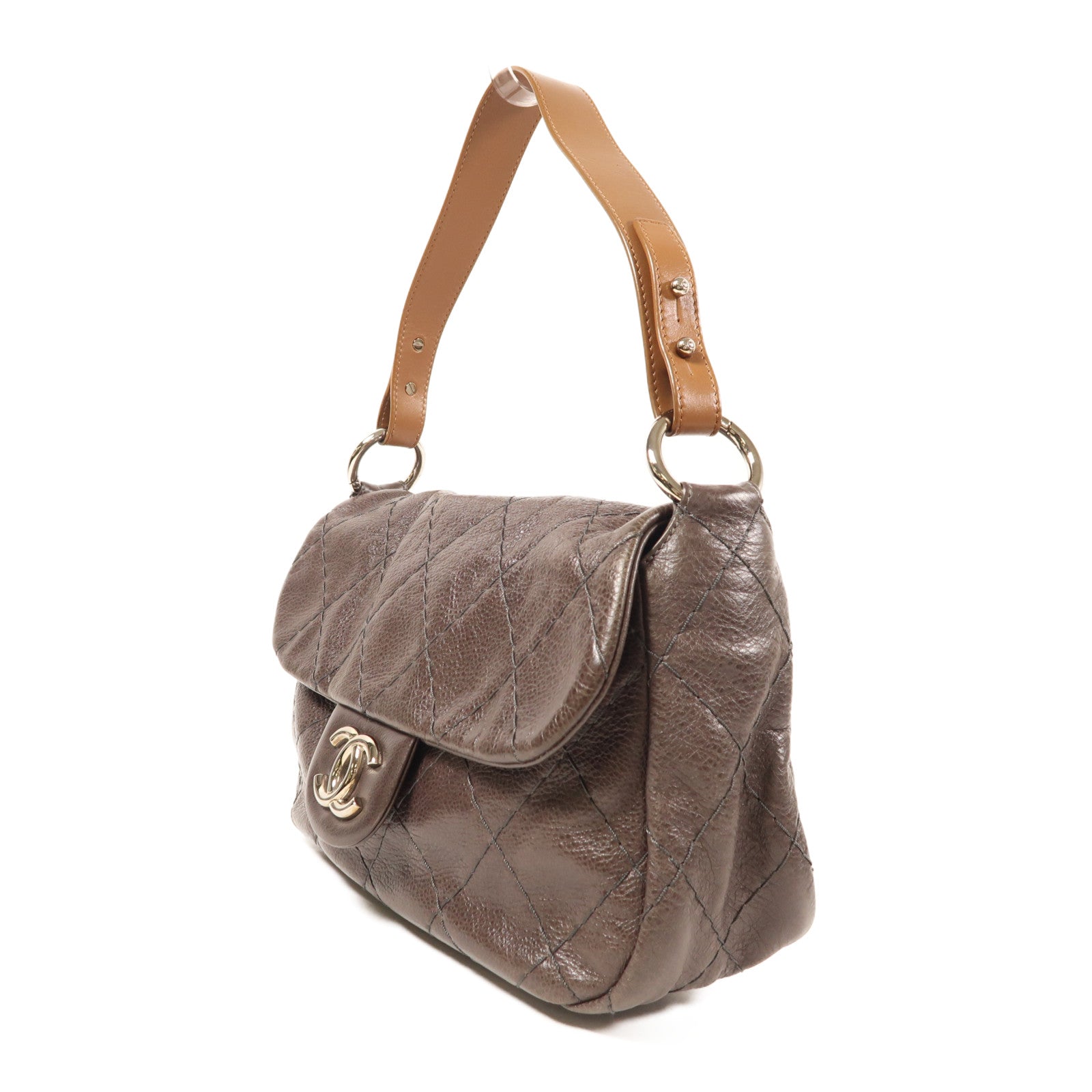 CHANEL【激減優惠】 牛皮皮革Shoulder Bag銀扣肩背袋