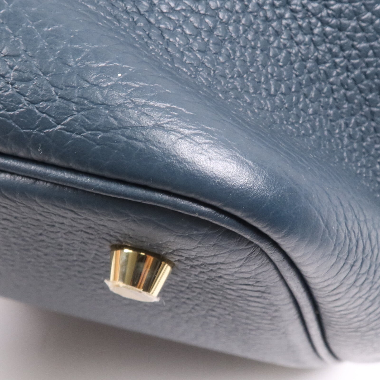 HERMES Clemence皮革Picotin MM金扣手挽袋 Vert Cypres