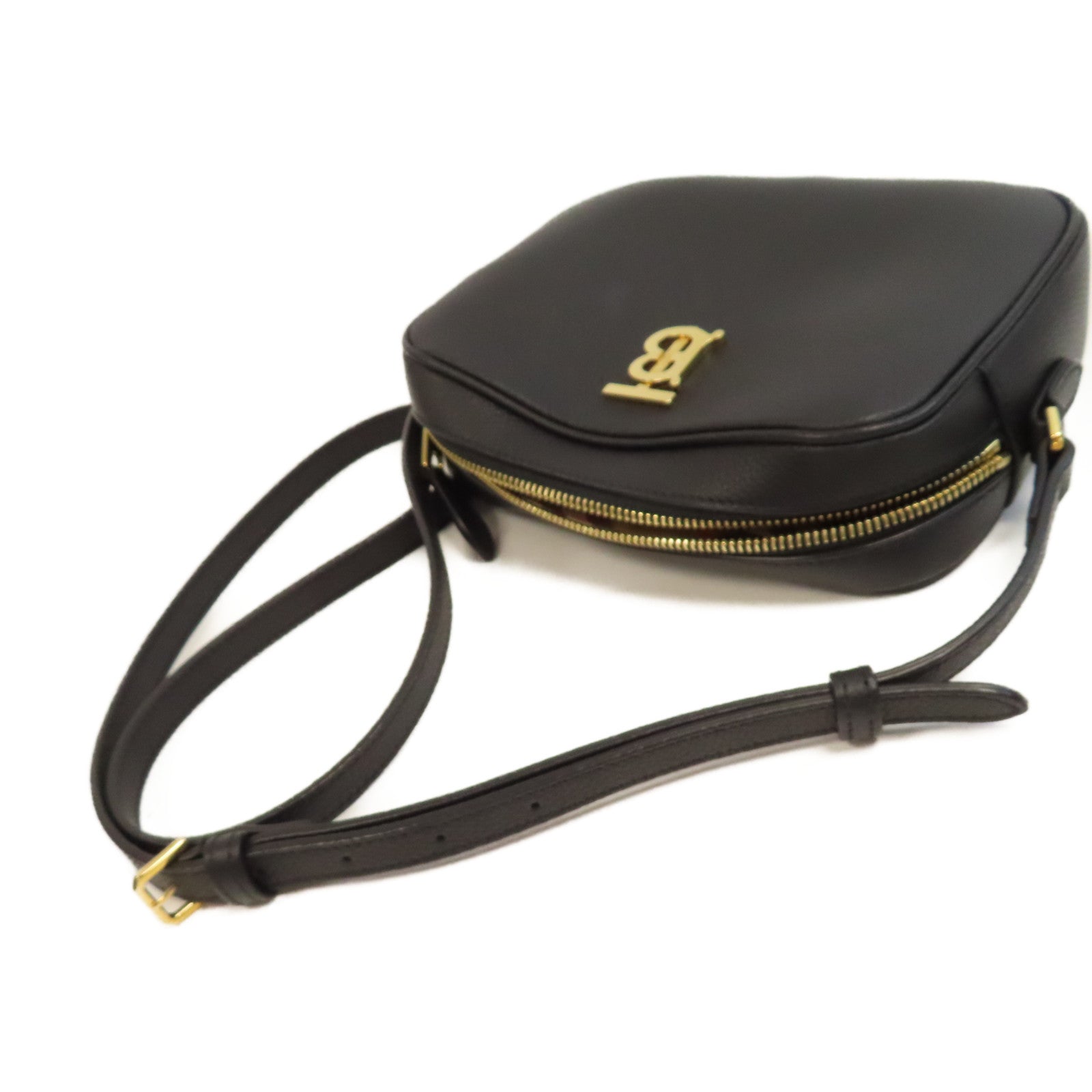 BURBERRY 牛皮皮革Smau Camera Bag金扣肩背袋黑色