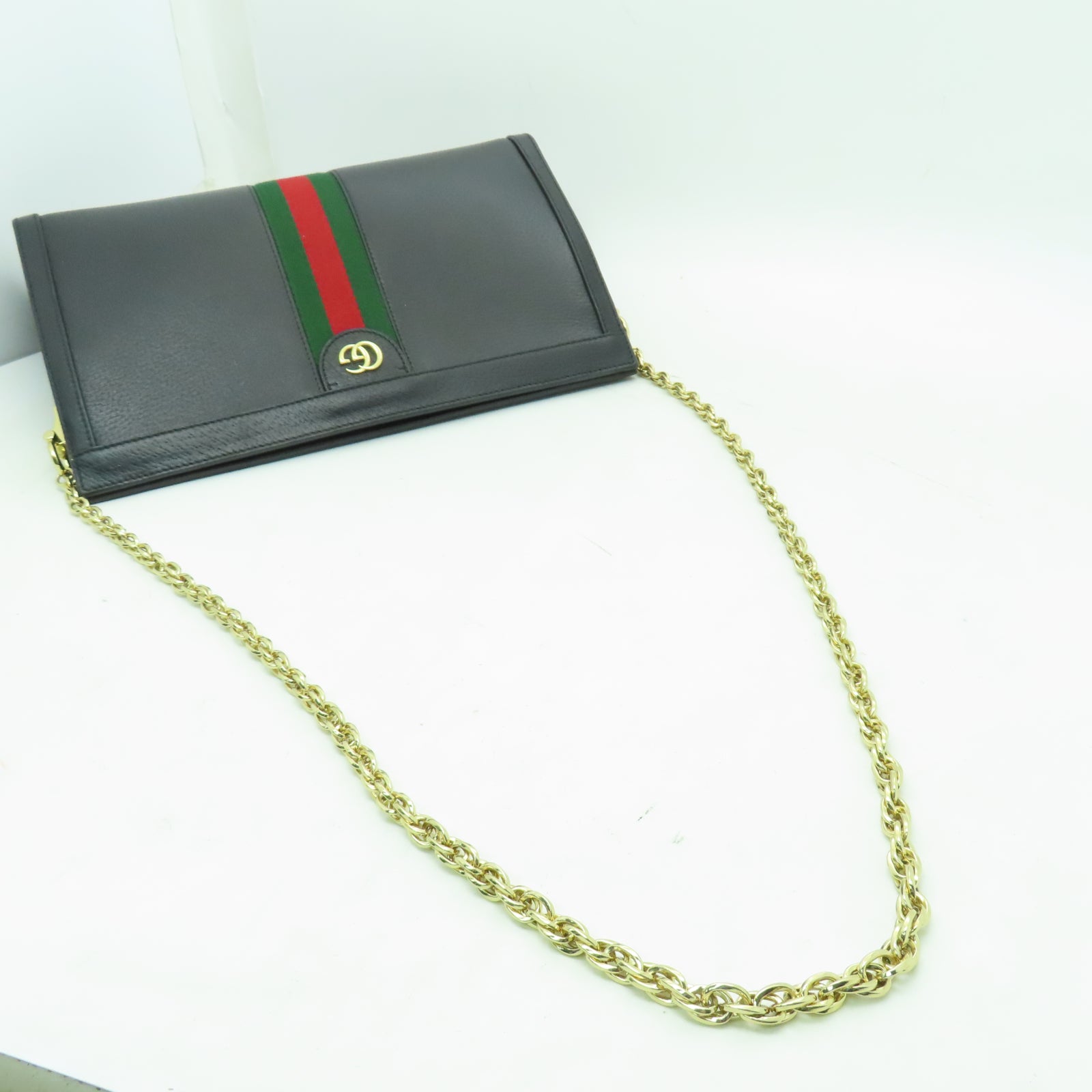 GUCCI 【激減優惠】牛皮皮革Ophidia金扣鏈帶肩背袋黑色