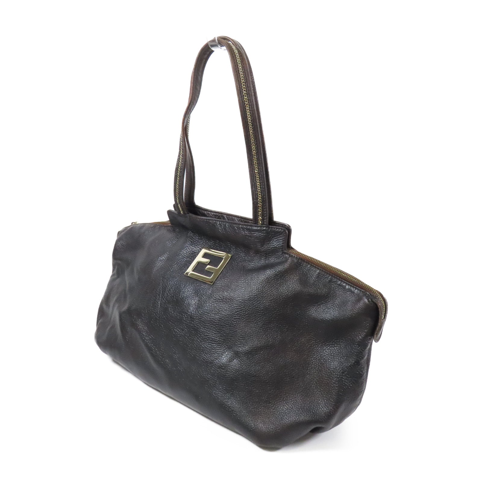 FENDI 皮革Shoulder Bag金扣肩背袋