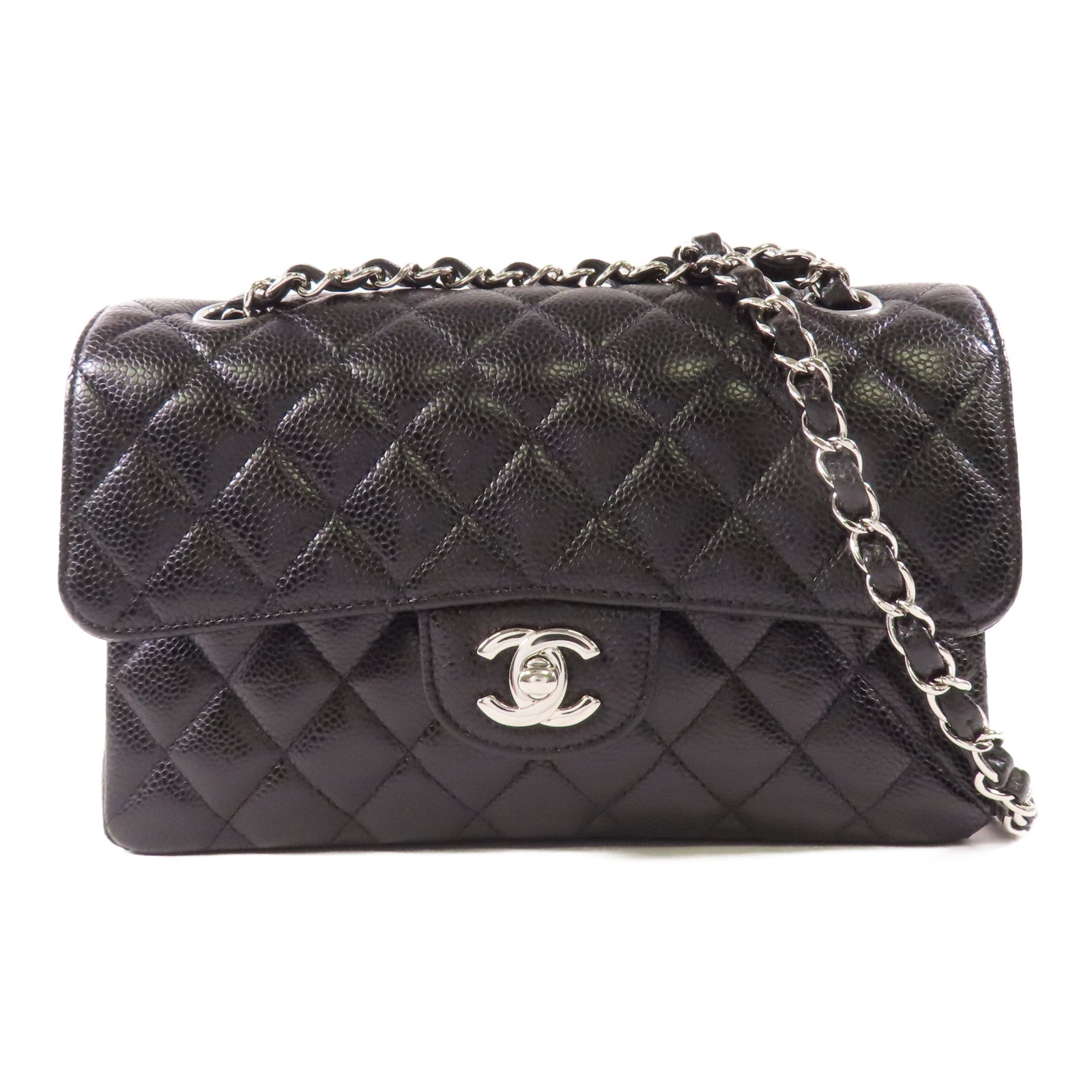 CHANEL 牛皮皮革Classic 23銀扣鏈帶肩背袋