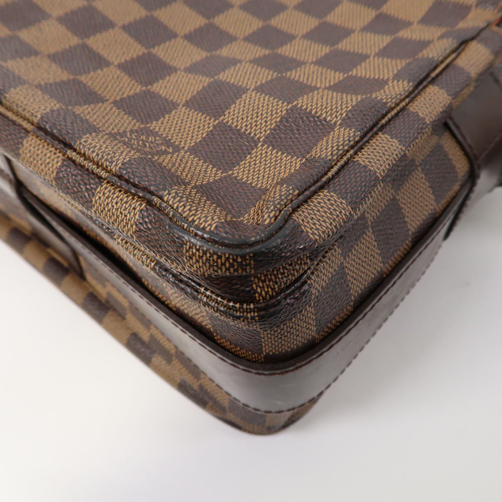 LOUIS VUITTON 【激減優惠】Damier Ebene Naviglio金扣肩背袋啡色