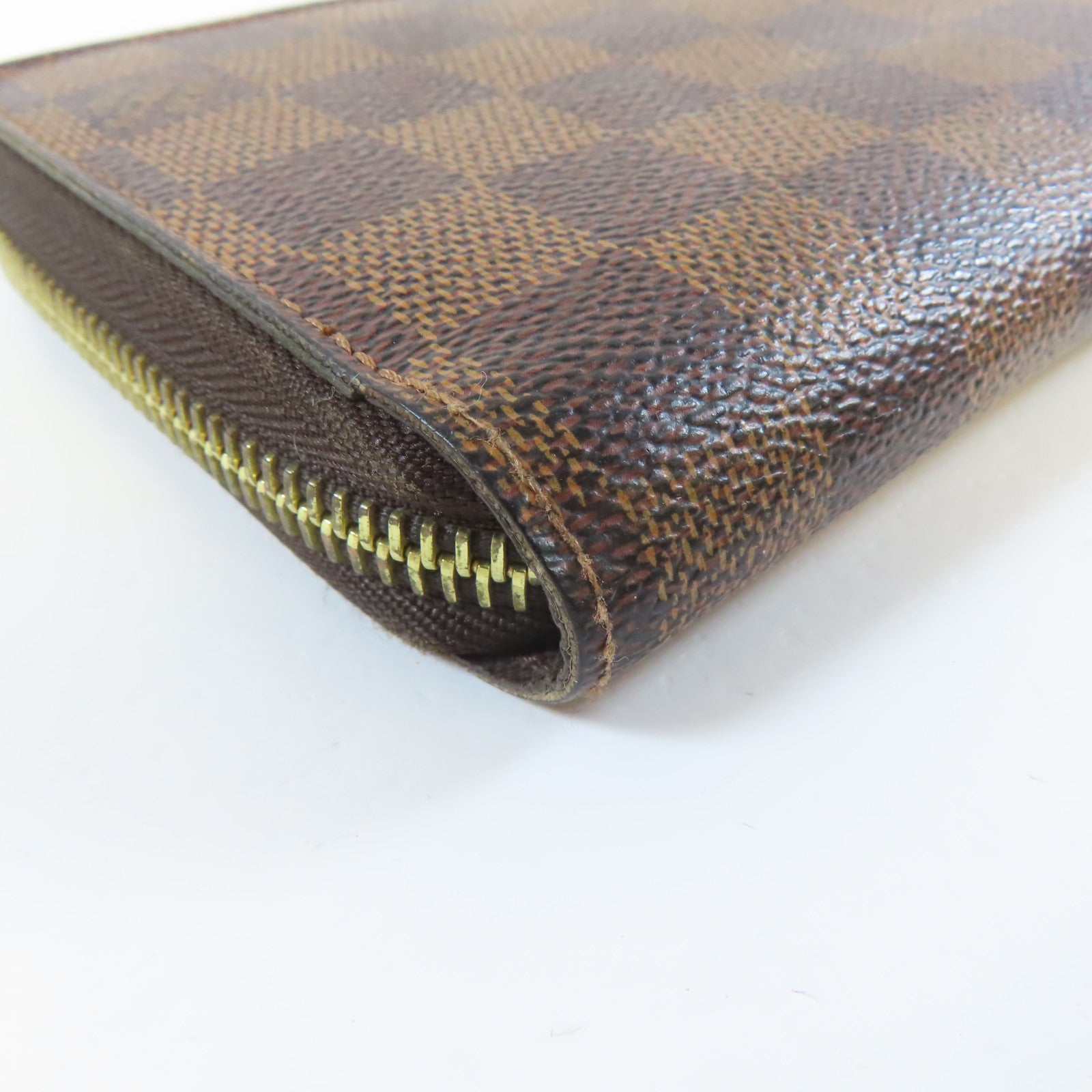 LOUIS VUITTON Damier Zippy Wallet金扣長錢包啡色