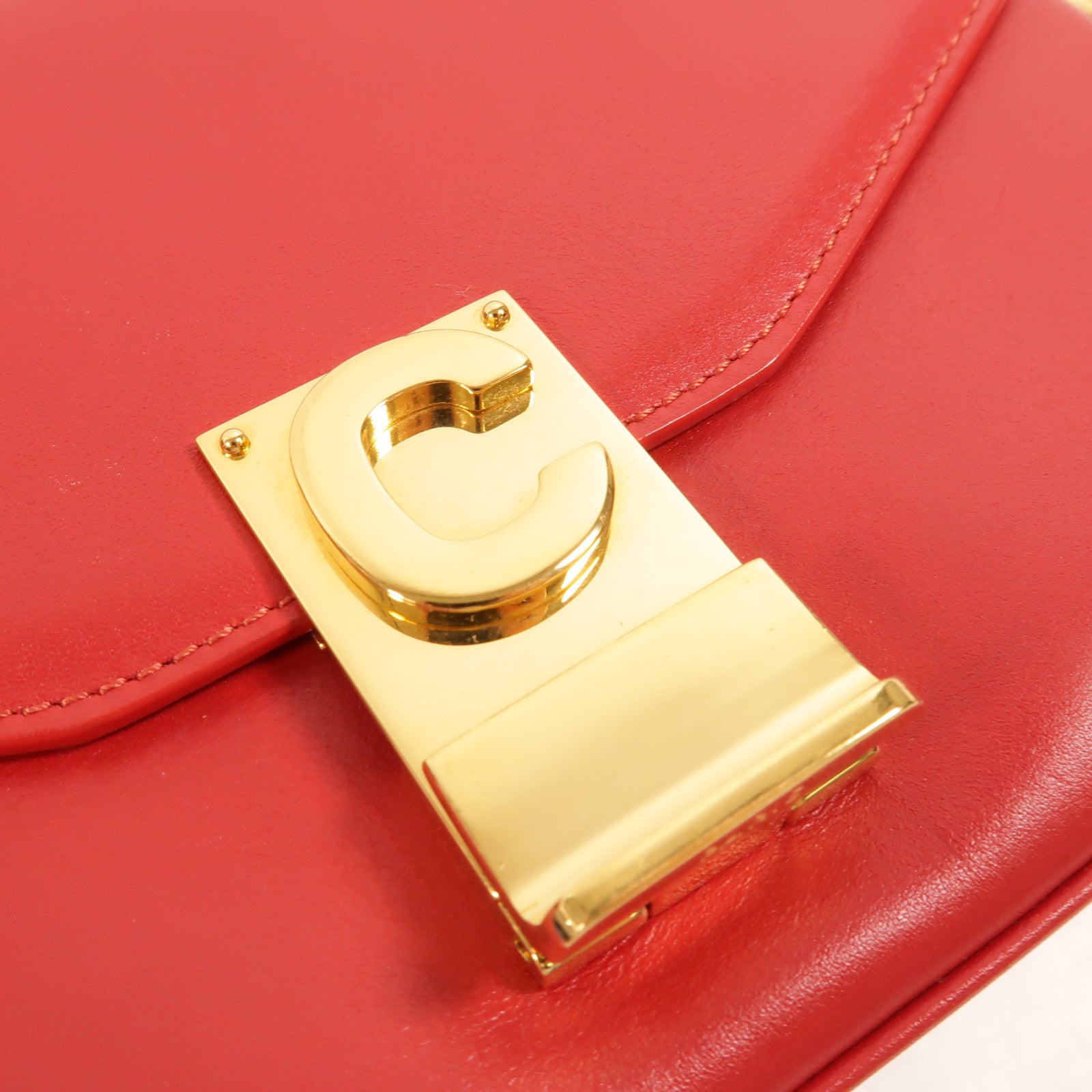 CELINE 牛皮皮革Small C鏈帶肩背袋