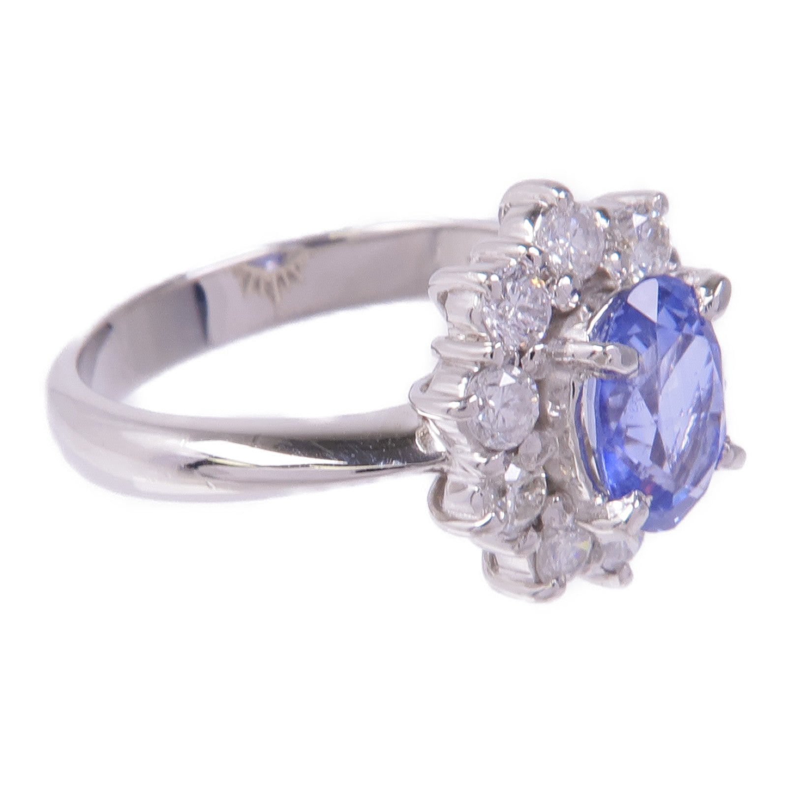 JEWELRY PT900鉑金Sapphire Diamond Ring藍寶石/鑽石戒指US#6.25
