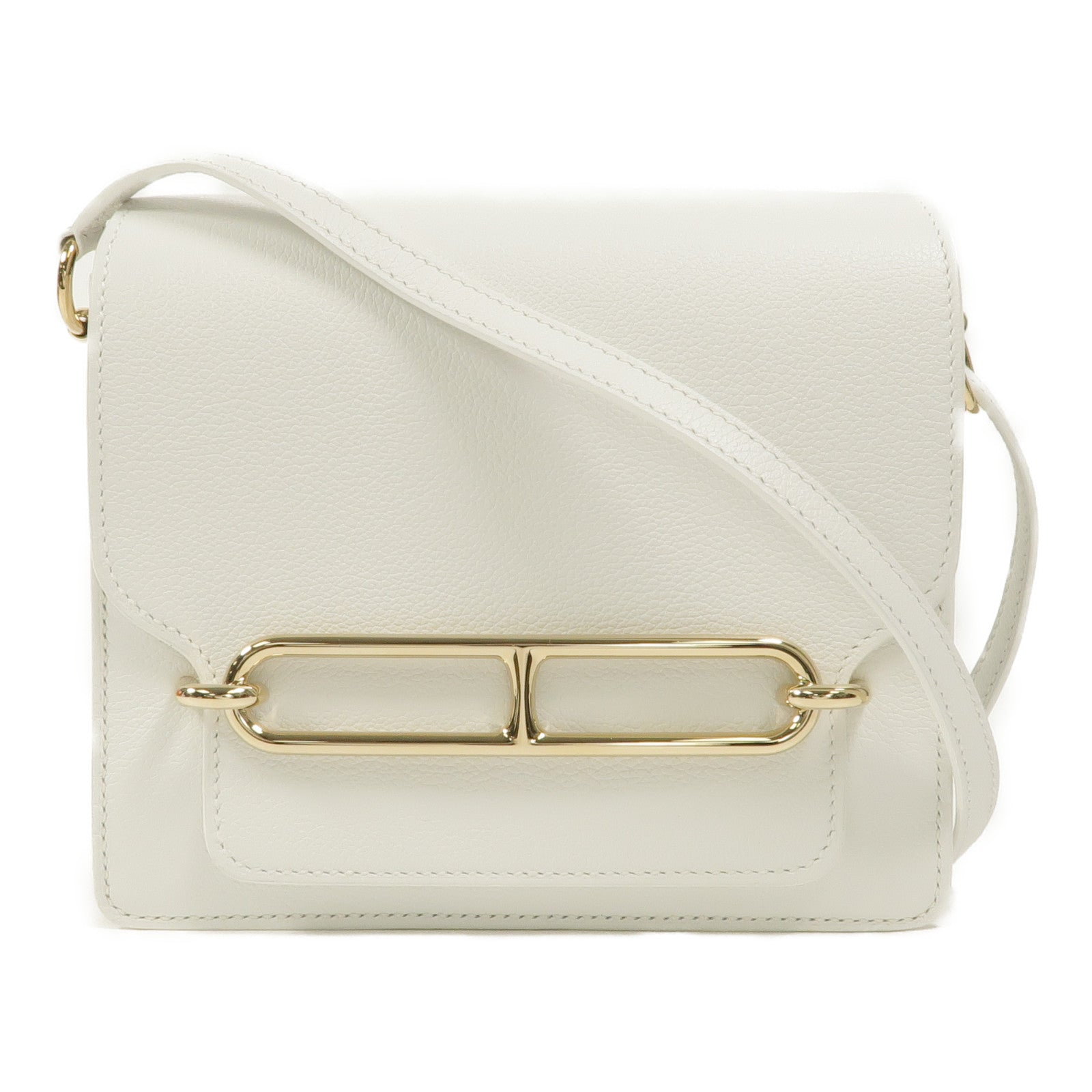 HERMES Evercolor皮革Roulis Mini肩背袋New White