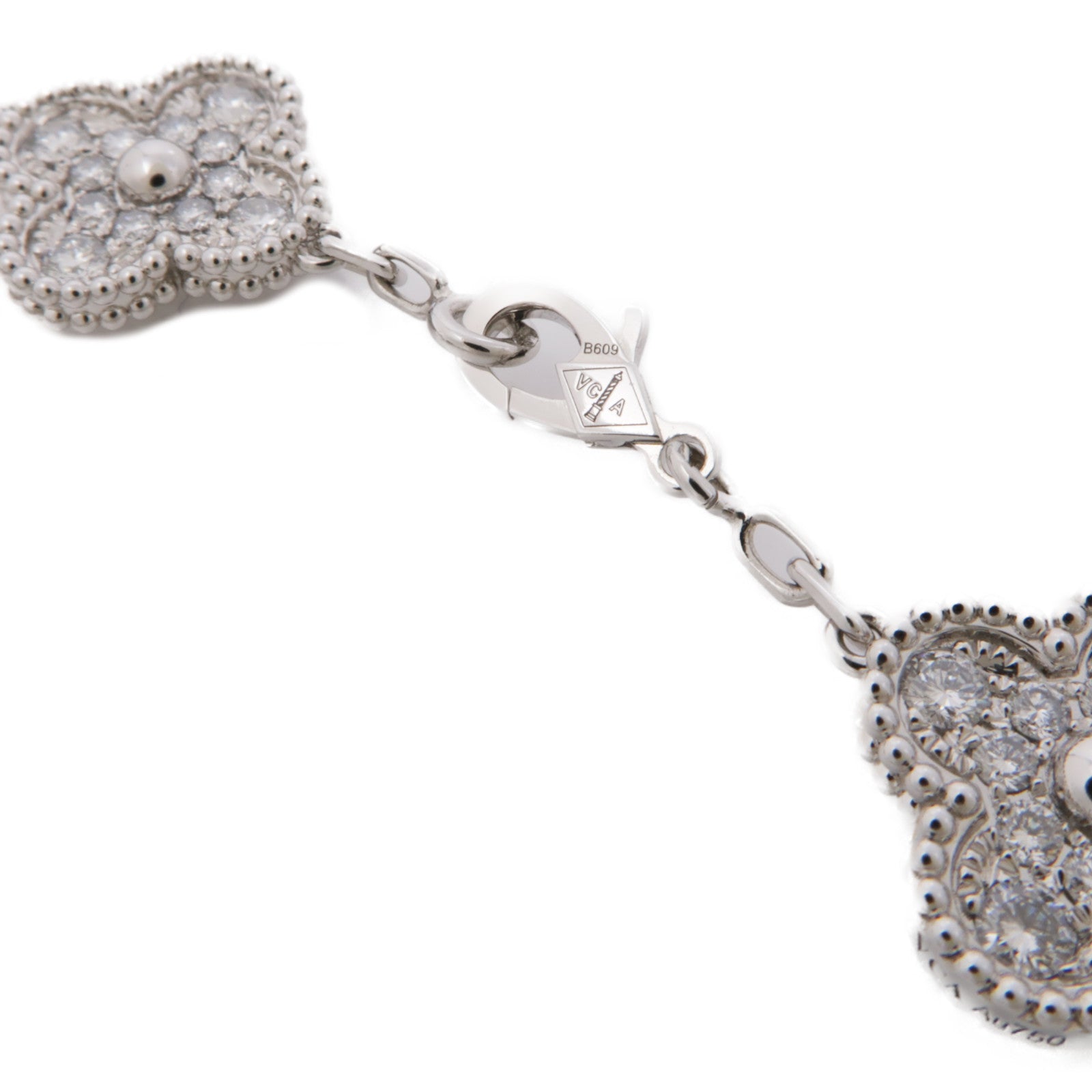 Van Cleef & Arpels 18k白金/鑽石Vintage Alhambra Bracelet手鏈