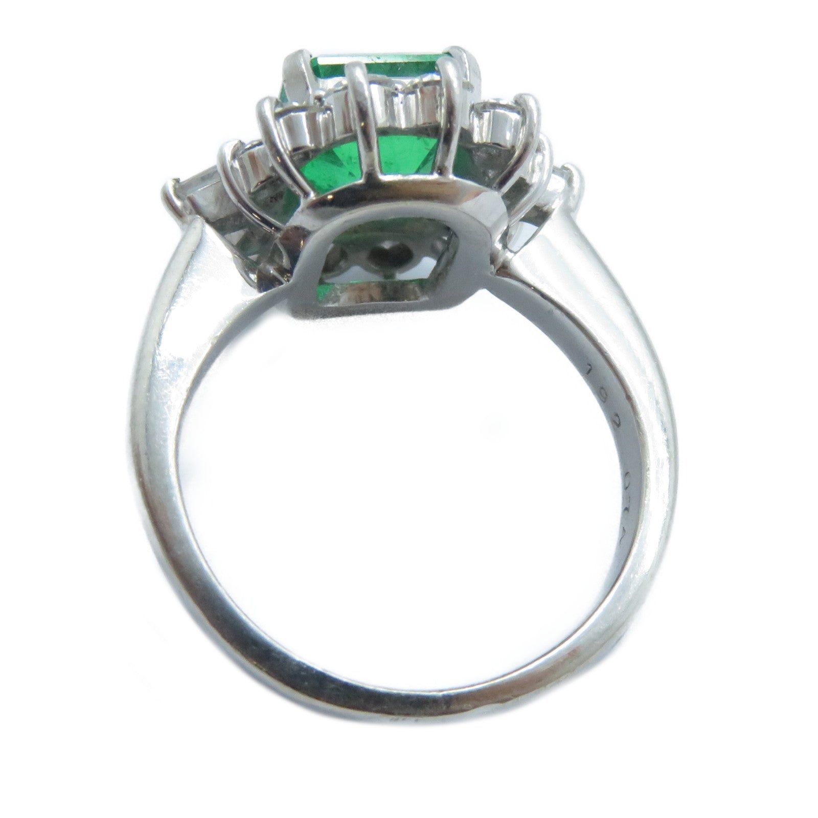 JEWELRY 【激減優惠】PT900鉑金Emerald Diamond Ring 1.92ct綠寶石/0.74ct鑽石戒指US#5