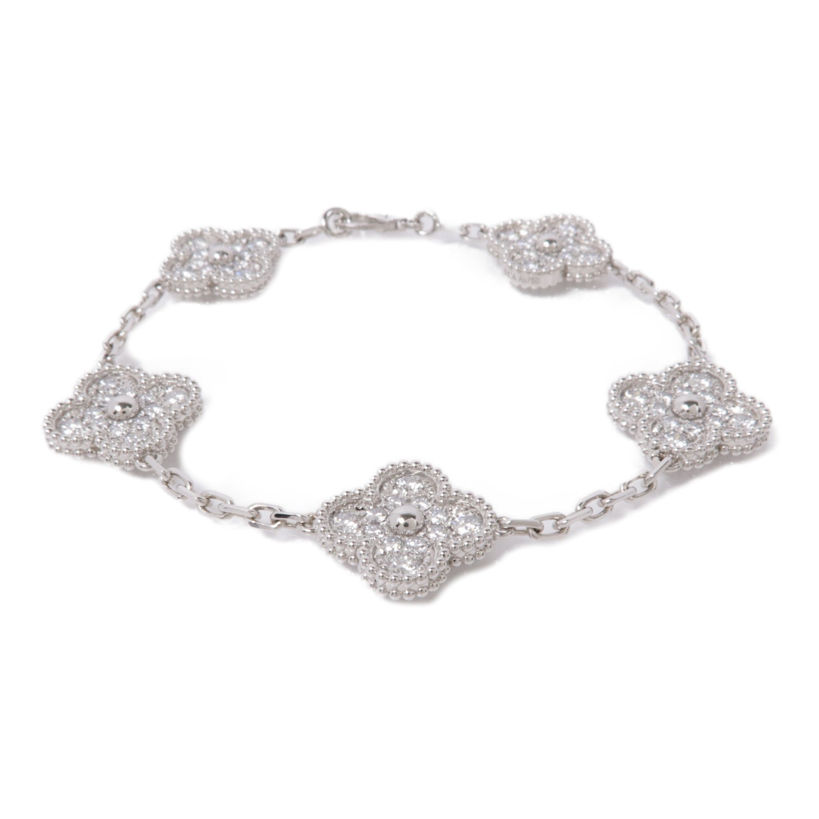 Van Cleef & Arpels 18k白金/鑽石Vintage Alhambra Bracelet手鏈