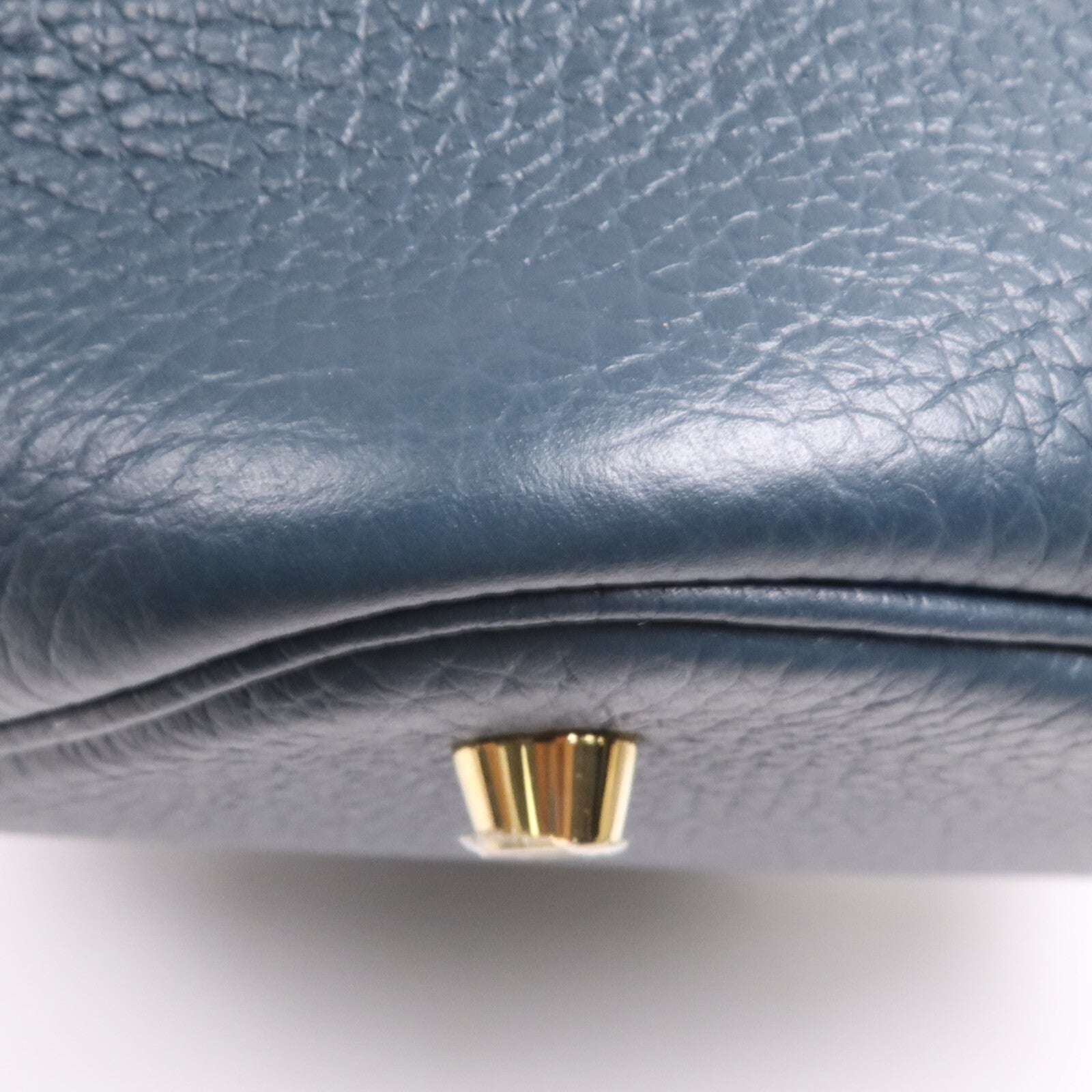 HERMES Clemence皮革Picotin MM金扣手挽袋 Vert Cypres