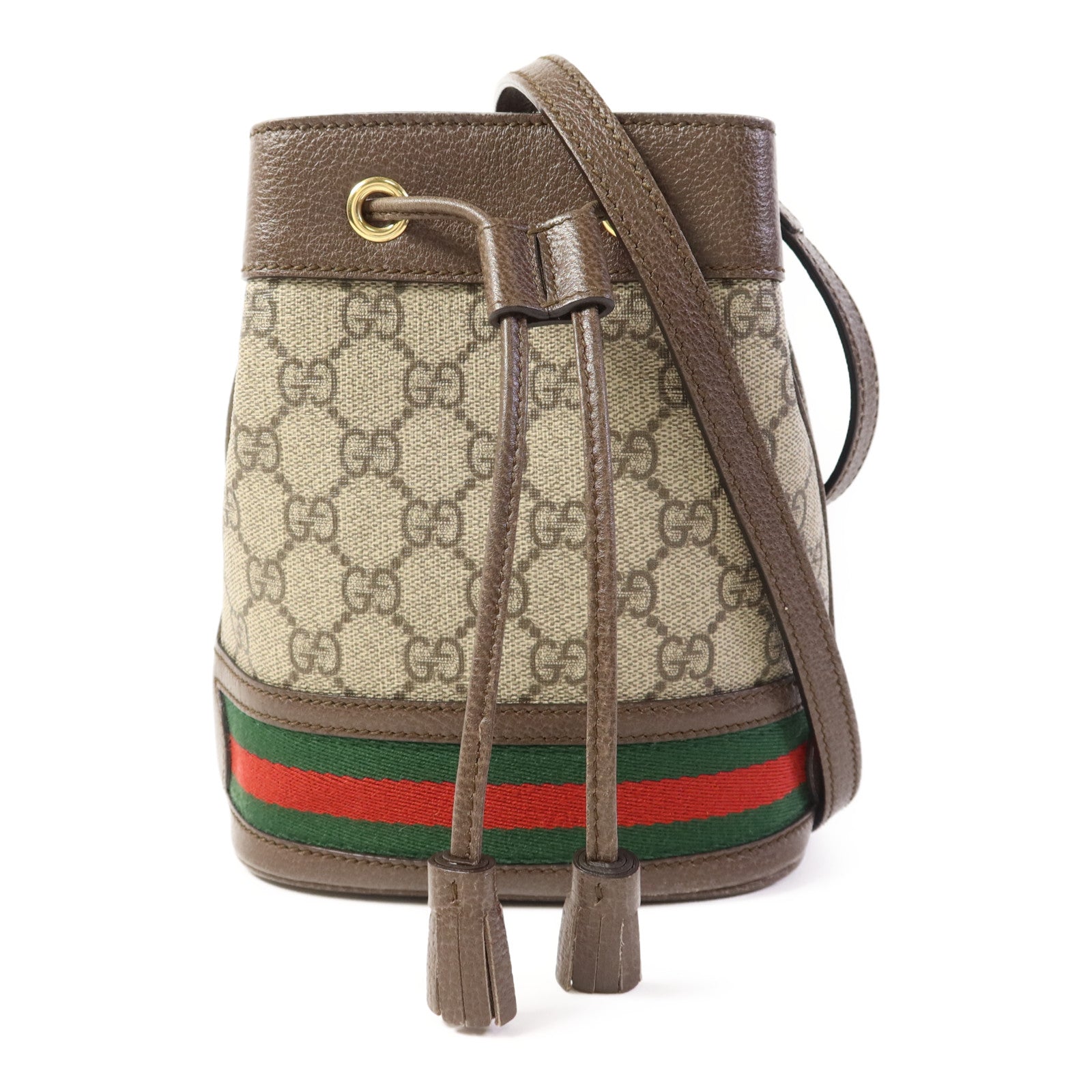 GUCCI 塗層帆布Ophidia Bucket Bag金扣肩背袋