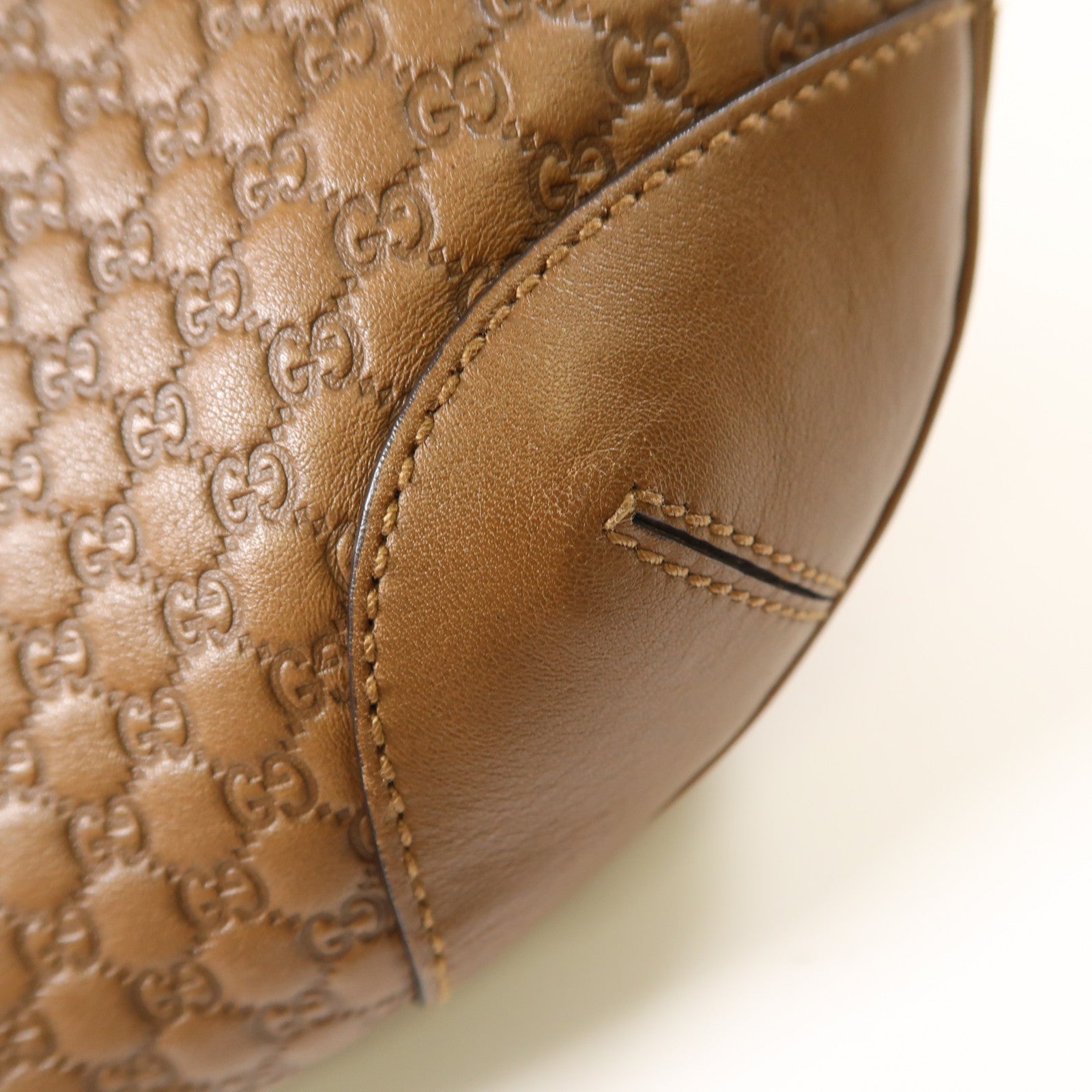 GUCCI GG SHW Shoulder Bag 309618 Calfskin Leather Brown