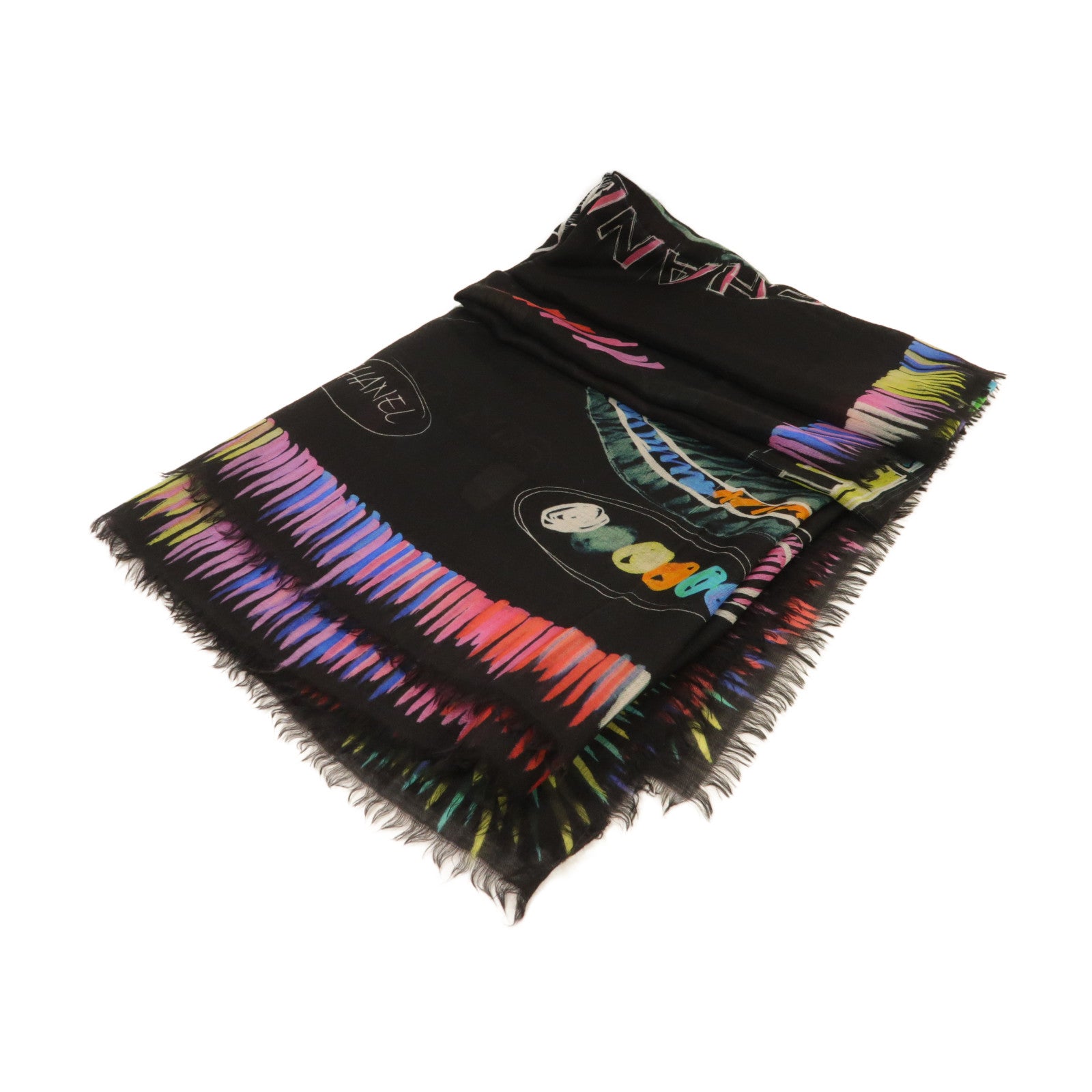 CHANEL 羊絨Scarf圍巾黑色