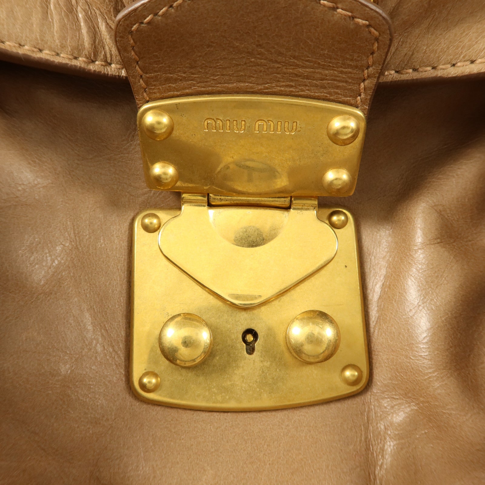 Miu Miu 牛皮皮革Bow Bag金扣手挽肩背兩用袋