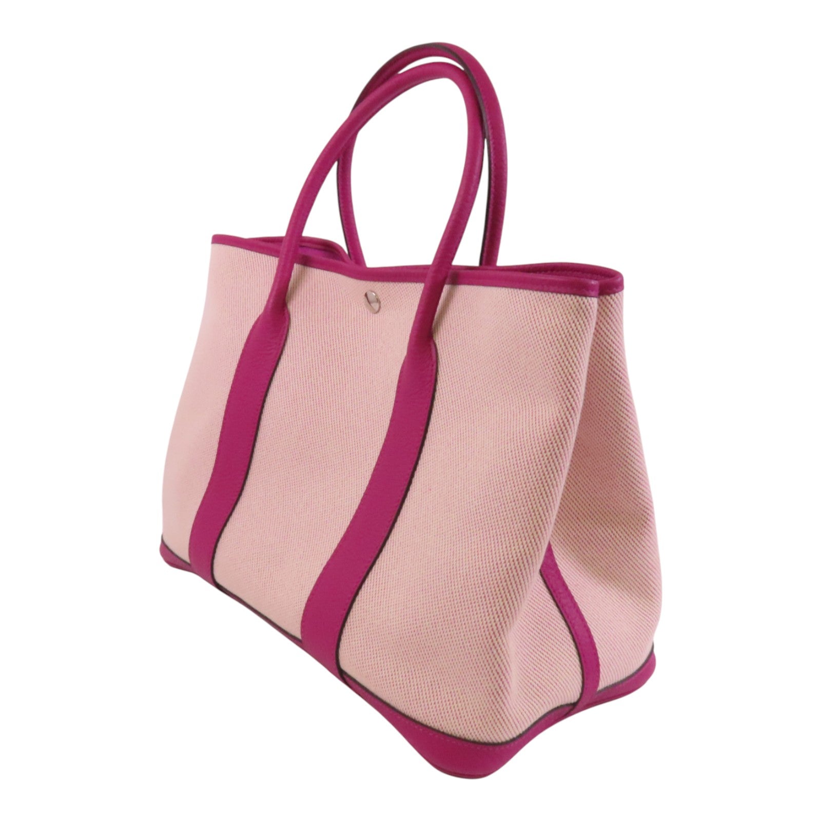 HERMES 帆布Garden Party PM銀扣手挽袋