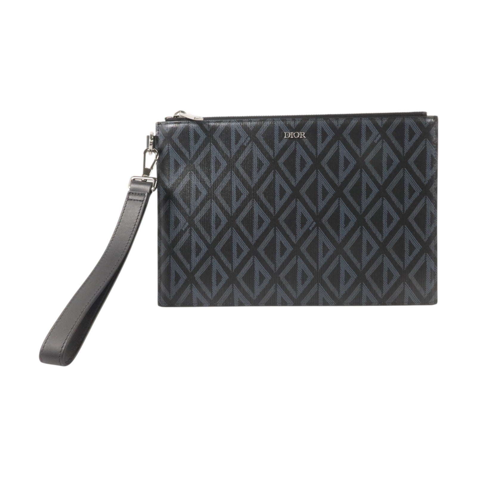 Dior 塗層帆布A5 CD Diamond Pouch銀扣小袋