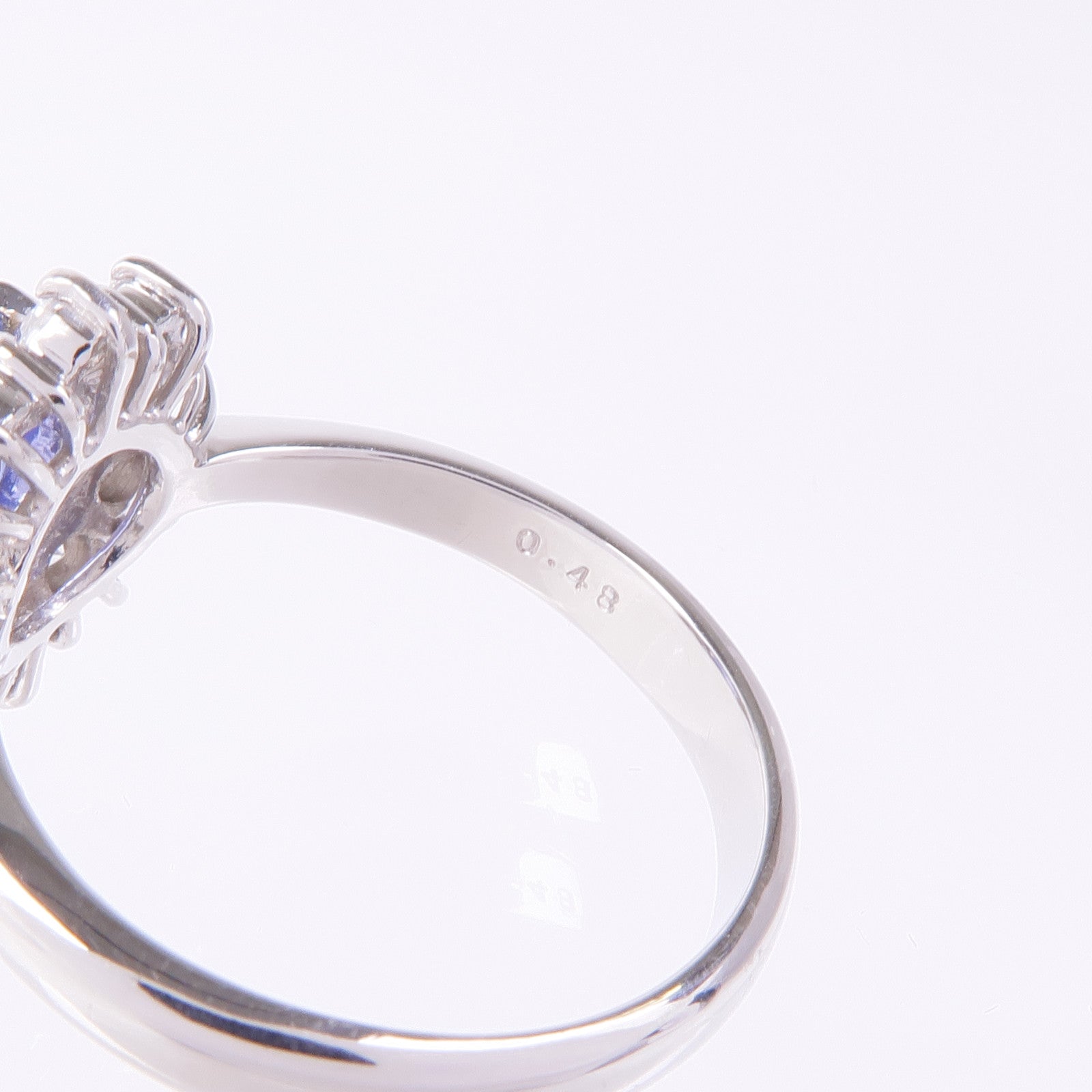 JEWELRY PT900鉑金Sapphire Diamond Ring藍寶石/鑽石戒指US#6.25