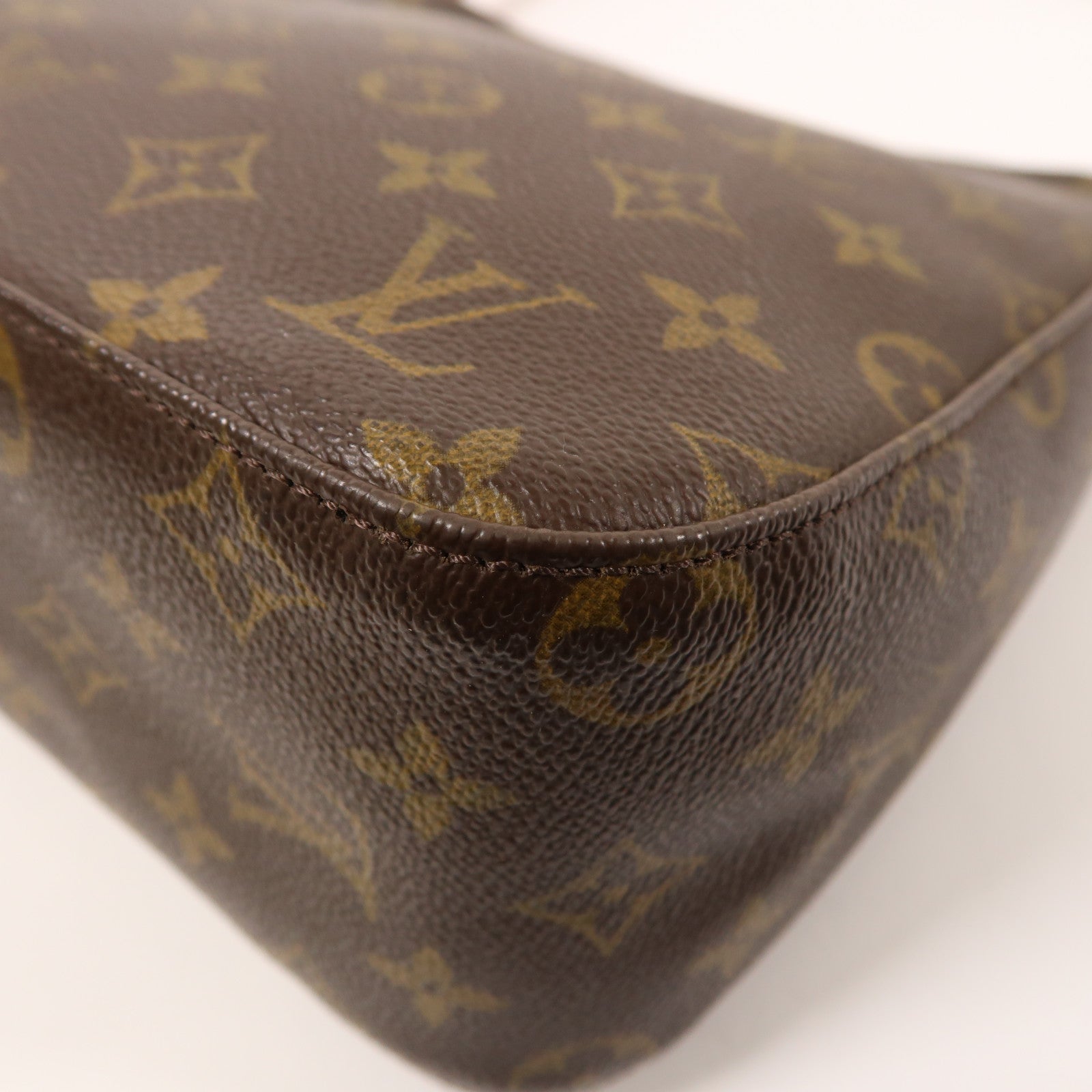 LOUIS VUITTON Monogram Looping MM金扣肩背袋棕色