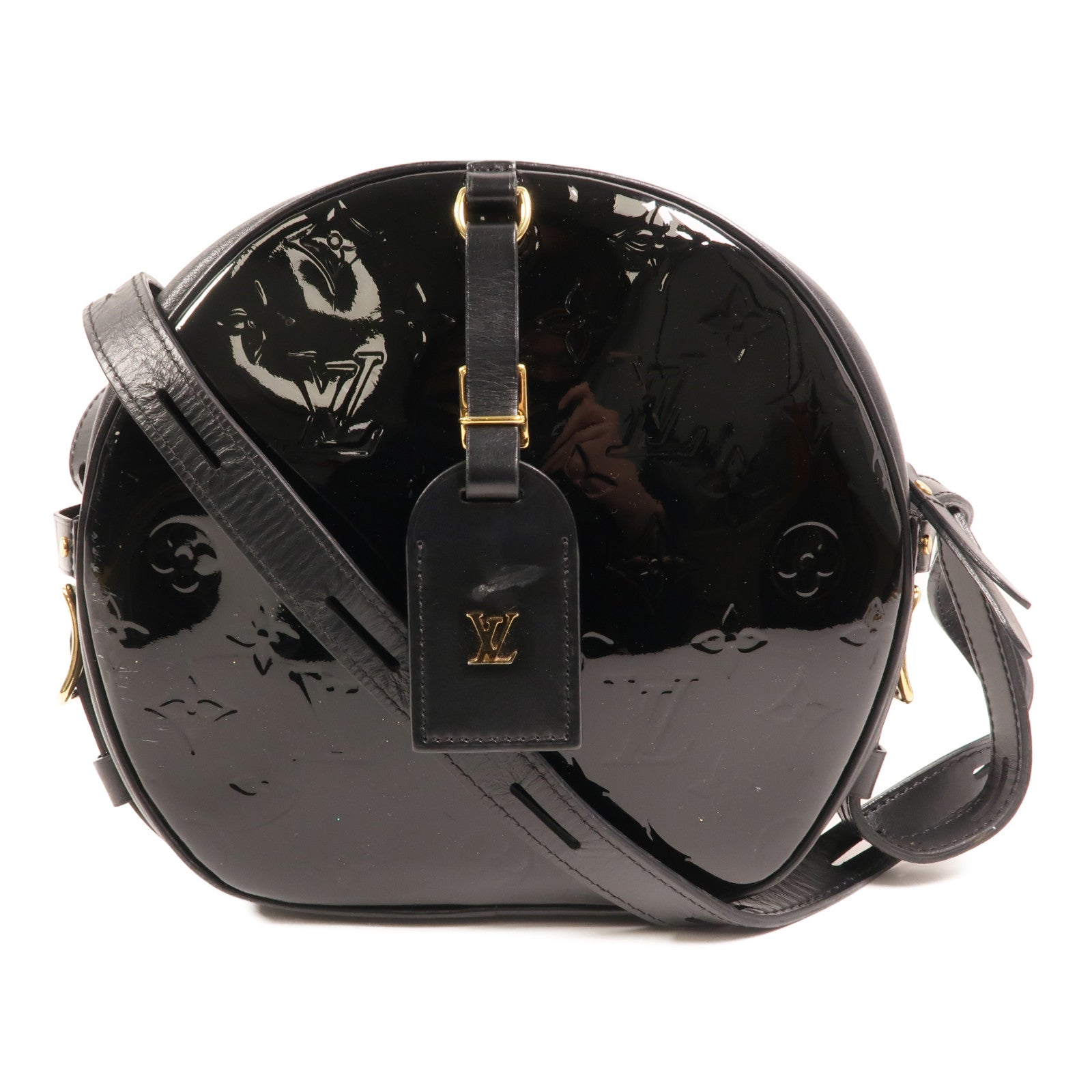 LOUIS VUITTON Monogram Vernis Boite Chapeau Souple MM金扣肩背袋