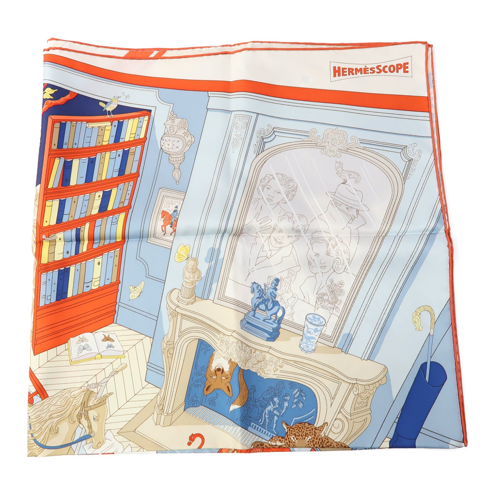 HERMES 【激減優惠】絲質Scarf圍巾米色/橙色/藍色