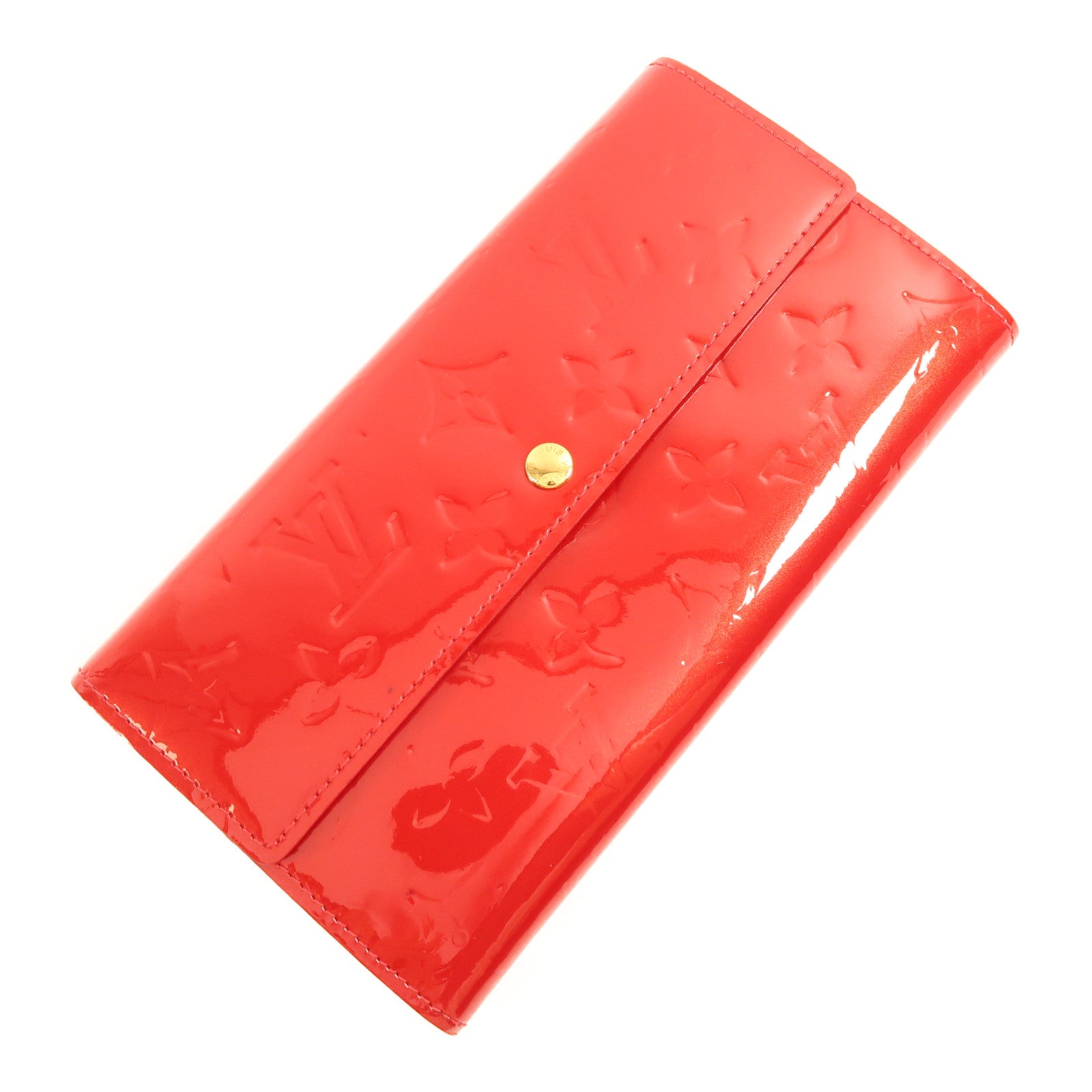 LOUIS VUITTON LV GHW Long Wallet M93530 Vernis Red