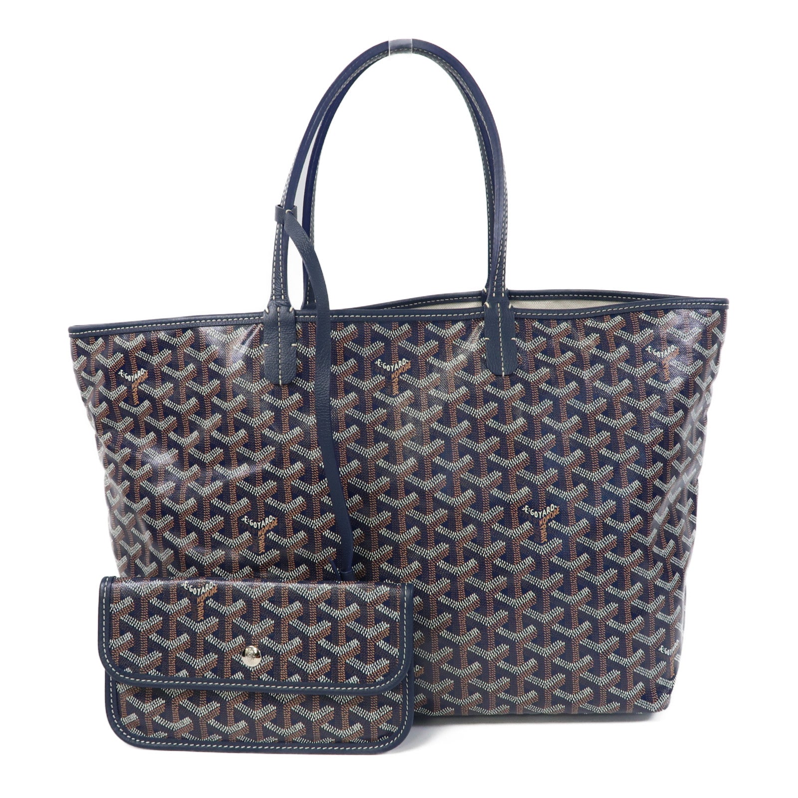 GOYARD 塗層帆布Tote Bag銀扣手挽袋藍色