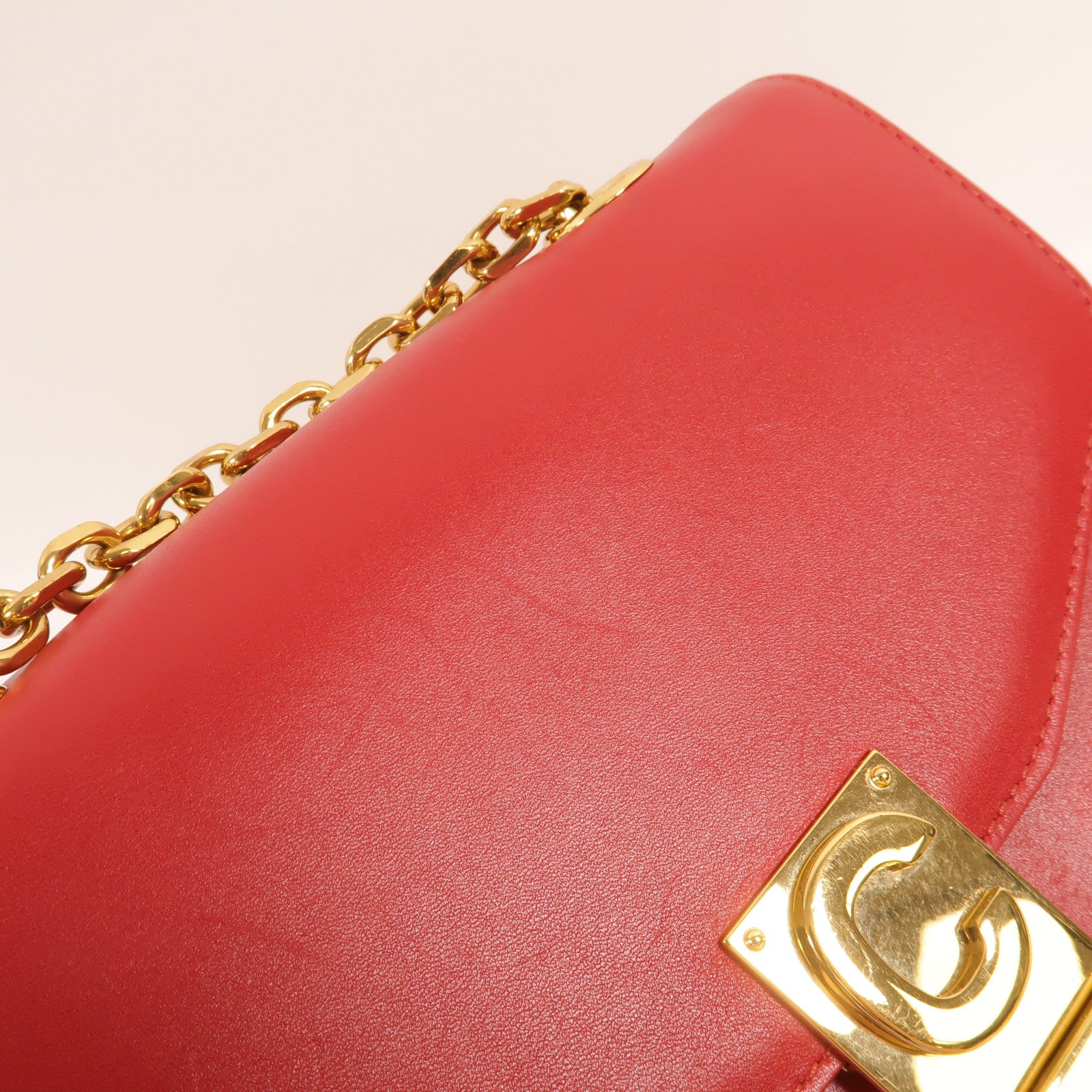 CELINE 牛皮皮革Small C鏈帶肩背袋