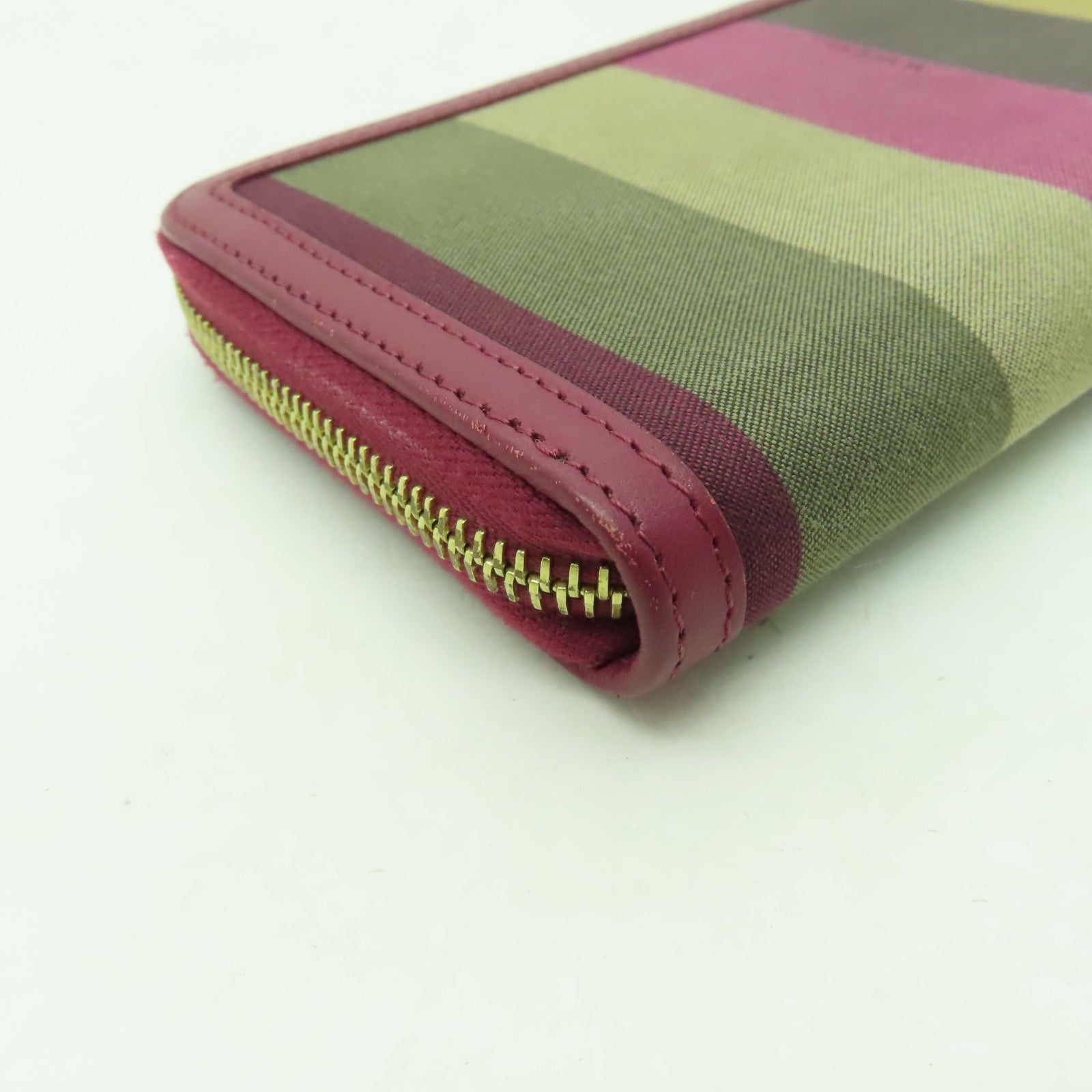FENDI 【清倉大減價】帆布Wallet金扣長錢包紅色