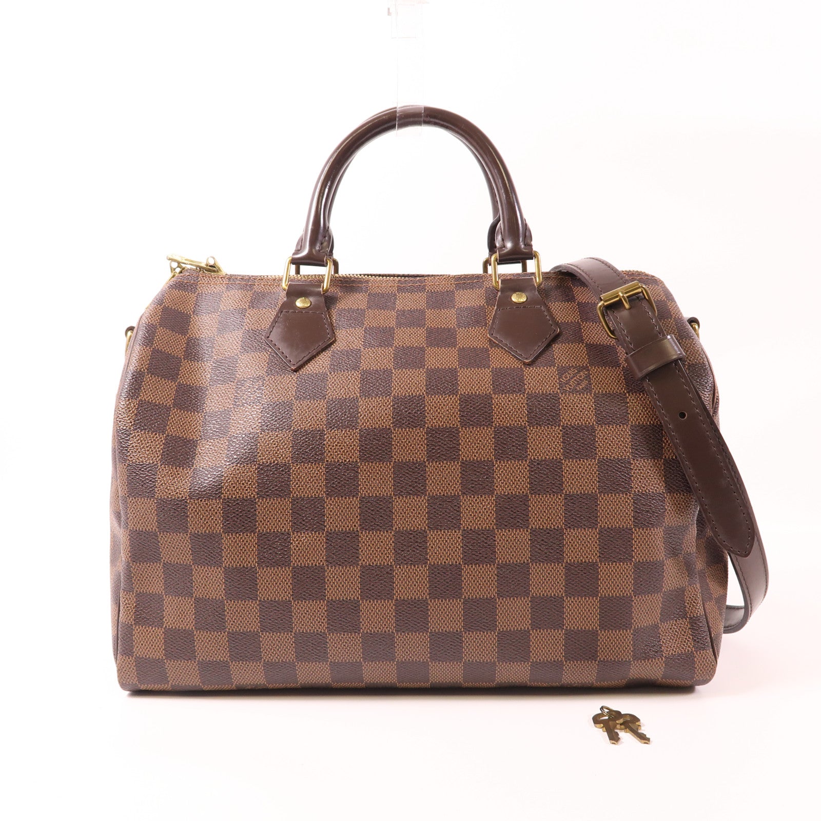 LOUIS VUITTON LV GHW Speedy Bandouliere 30 2 Way Shoulder Bag N40590 Damier