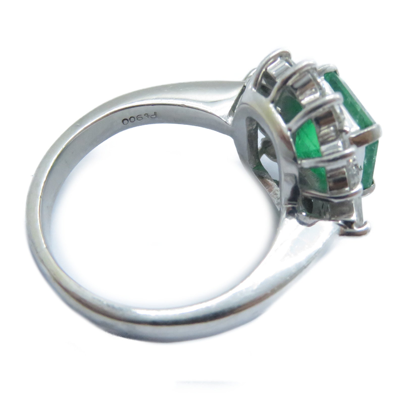 JEWELRY 【激減優惠】PT900鉑金Emerald Diamond Ring 1.92ct綠寶石/0.74ct鑽石戒指US#5