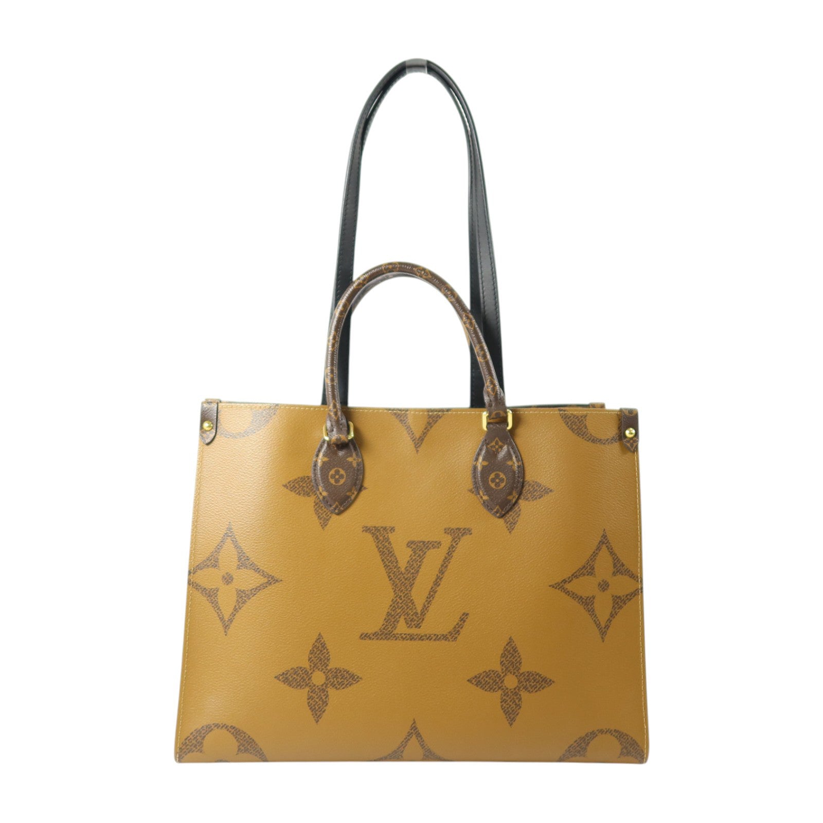 LOUIS VUITTON Monogram Reverse On The Go MM金扣手挽肩背兩用袋