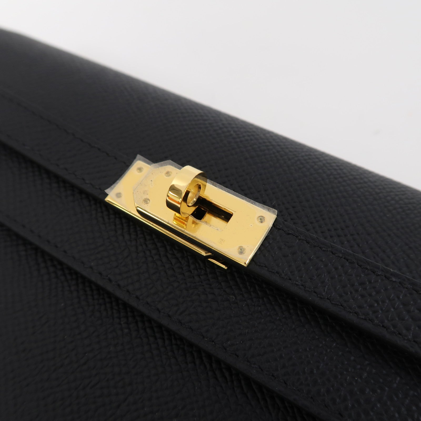 HERMES Epsom皮革Kelly To Go金扣肩背袋黑色