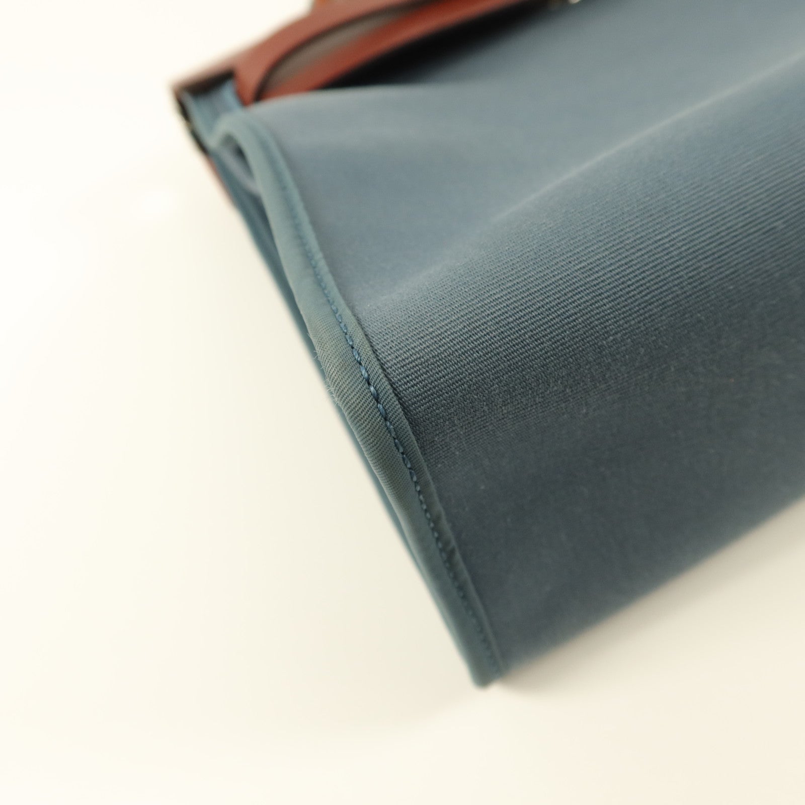 HERMES 帆布Herbag PM手挽肩背兩用袋Bleu Tempete