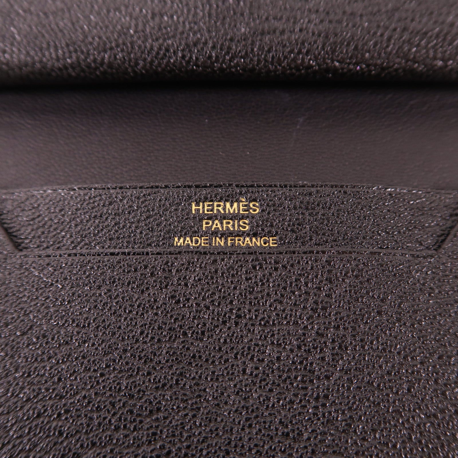 HERMES Chevre Mysore皮革Bearn Mini Bifold Wallet金扣錢包Noir