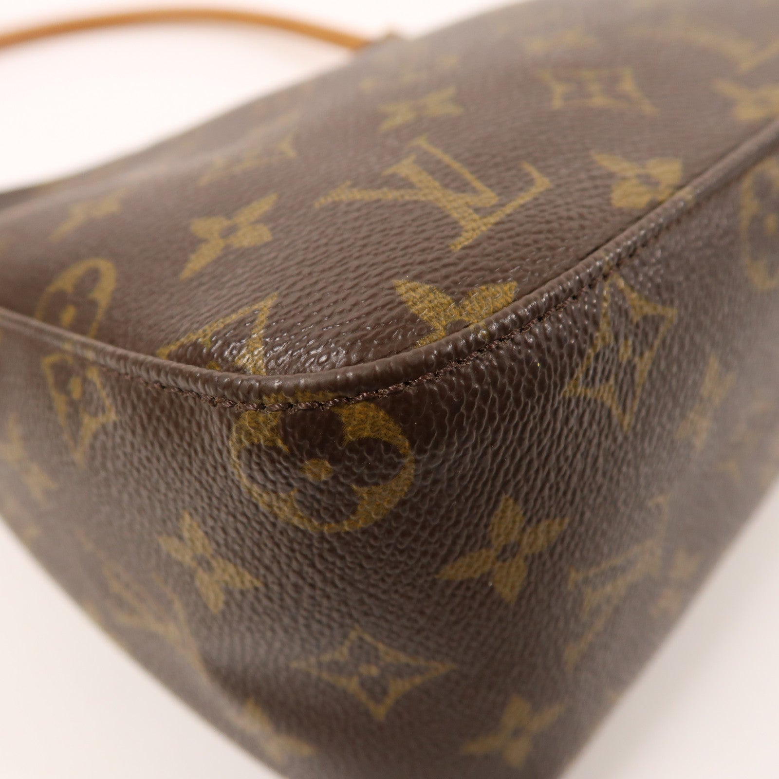 LOUIS VUITTON Monogram Looping MM金扣肩背袋棕色