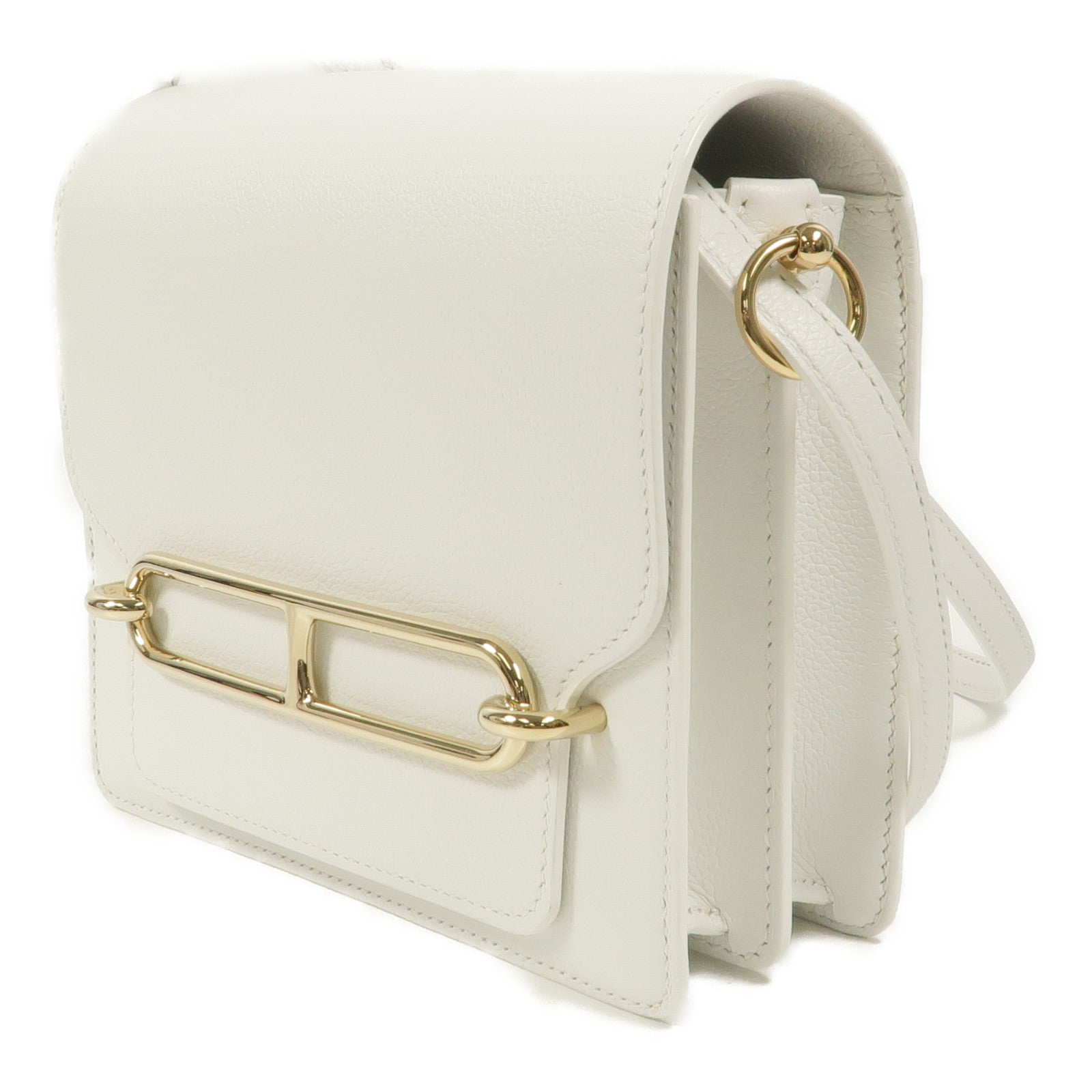 HERMES Evercolor皮革Roulis Mini肩背袋New White