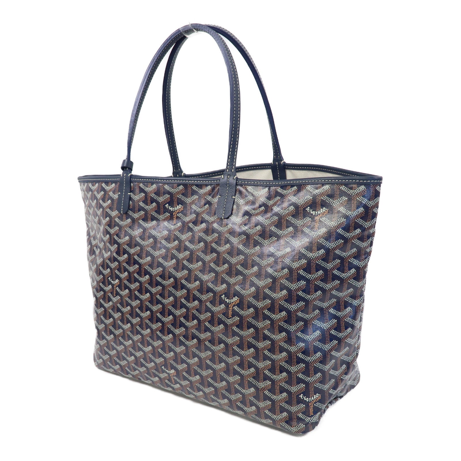 GOYARD 塗層帆布Tote Bag銀扣手挽袋藍色